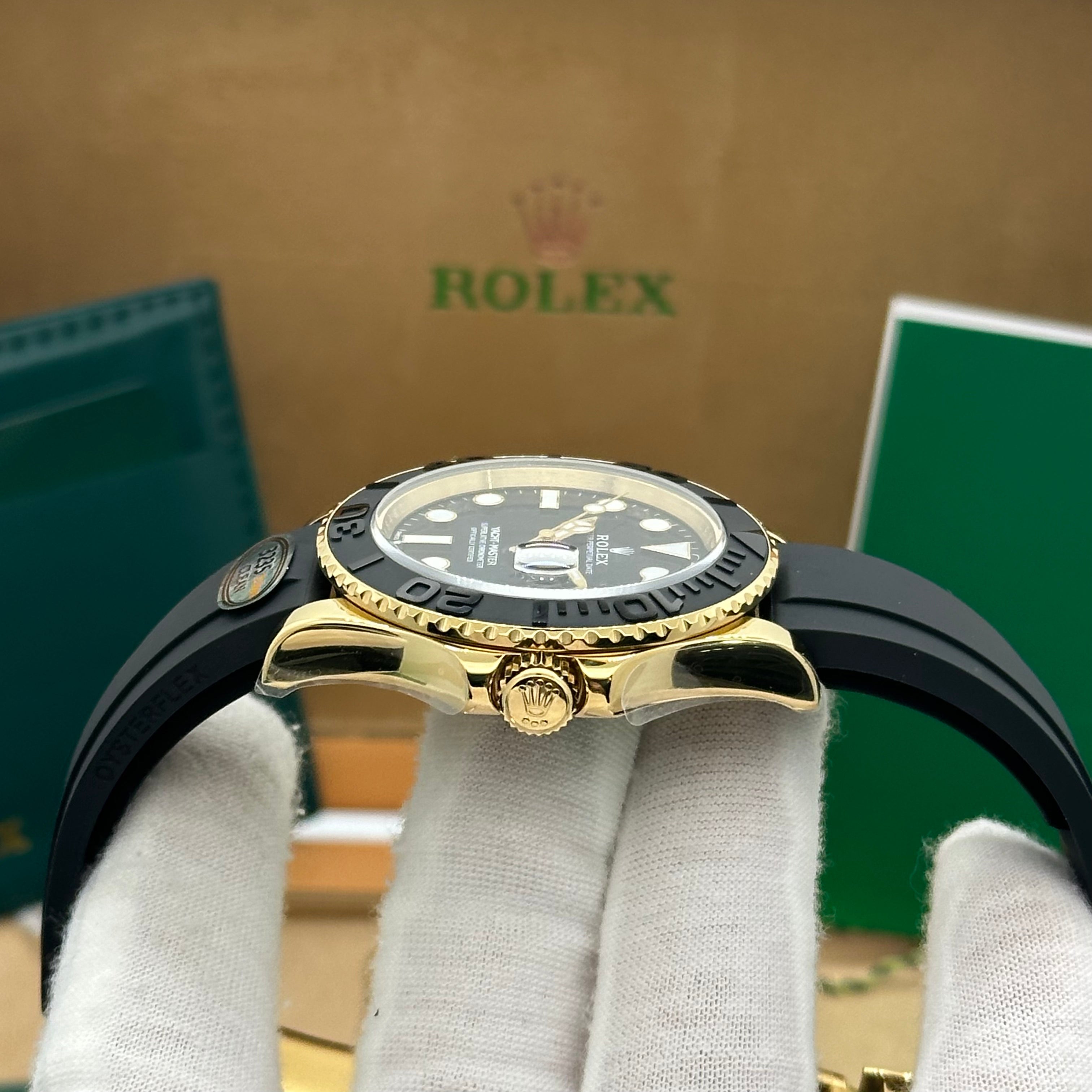 Rolex Yacht-Master 42mm Gold Marine Diver – Black Dial – Premium Edition - Swiss Super Clone - W4785480
