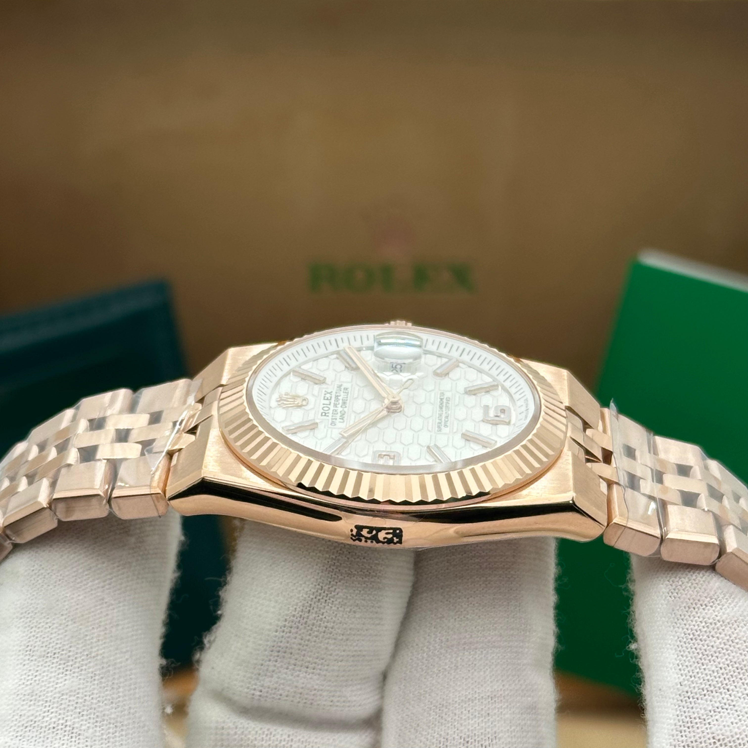 Rolex Oyster Perpetual Land-Dweller 41MM Rose Gold Watch - Swiss Super Clone 4M778520