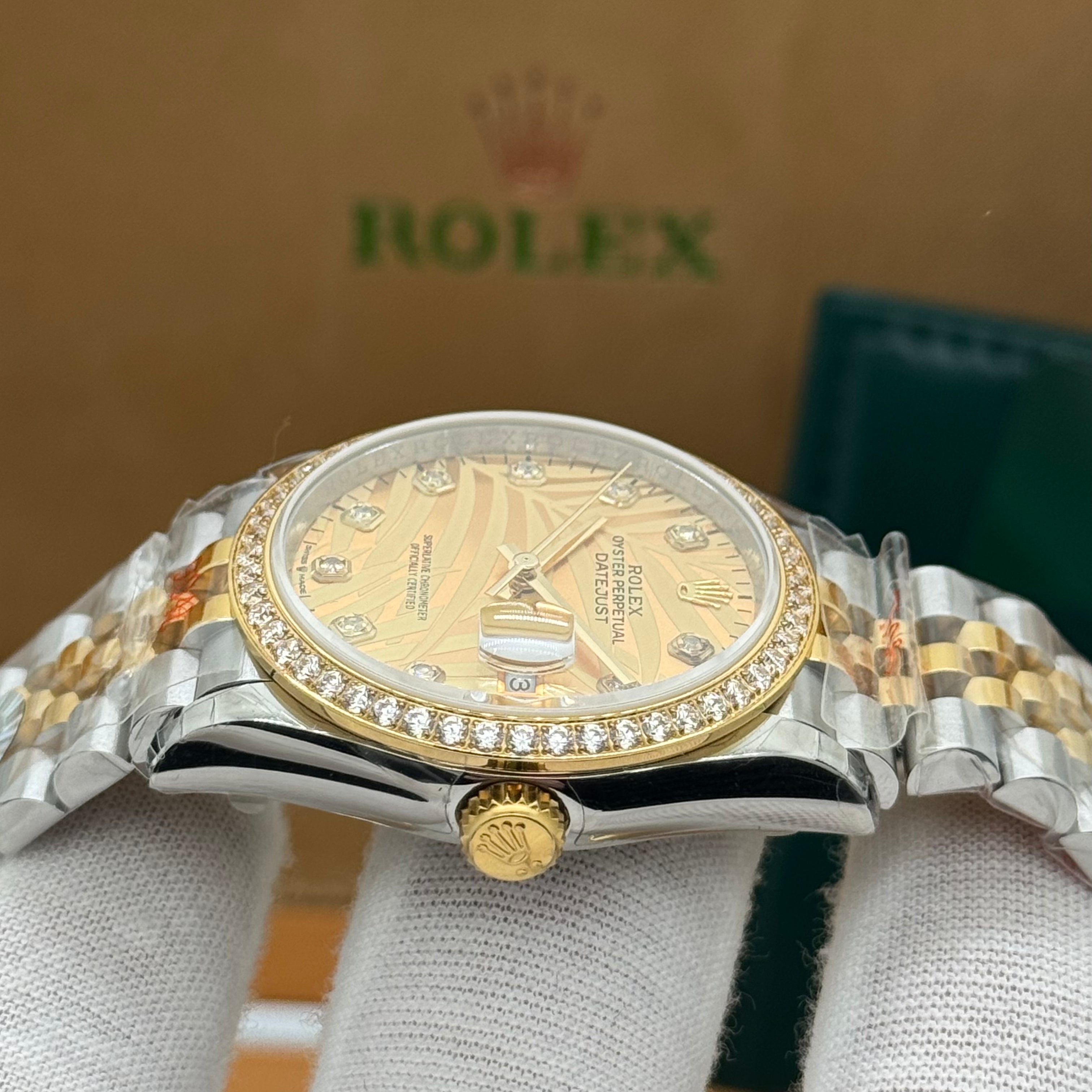 Rolex DateJust - Two Tone Jubilee, Gold Pattern Dial & Diamond Style Bezel