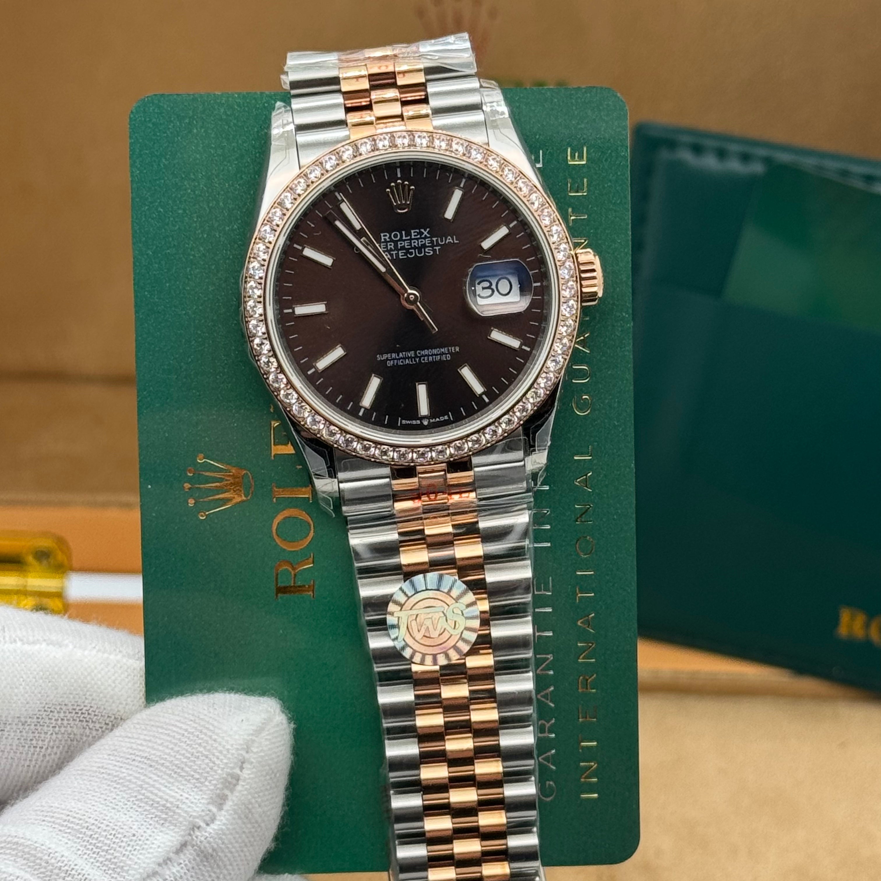 Rolex Datejust 36MM – Two-Tone Rose Gold & Steel Diamond Bezel / Chocolate Dial