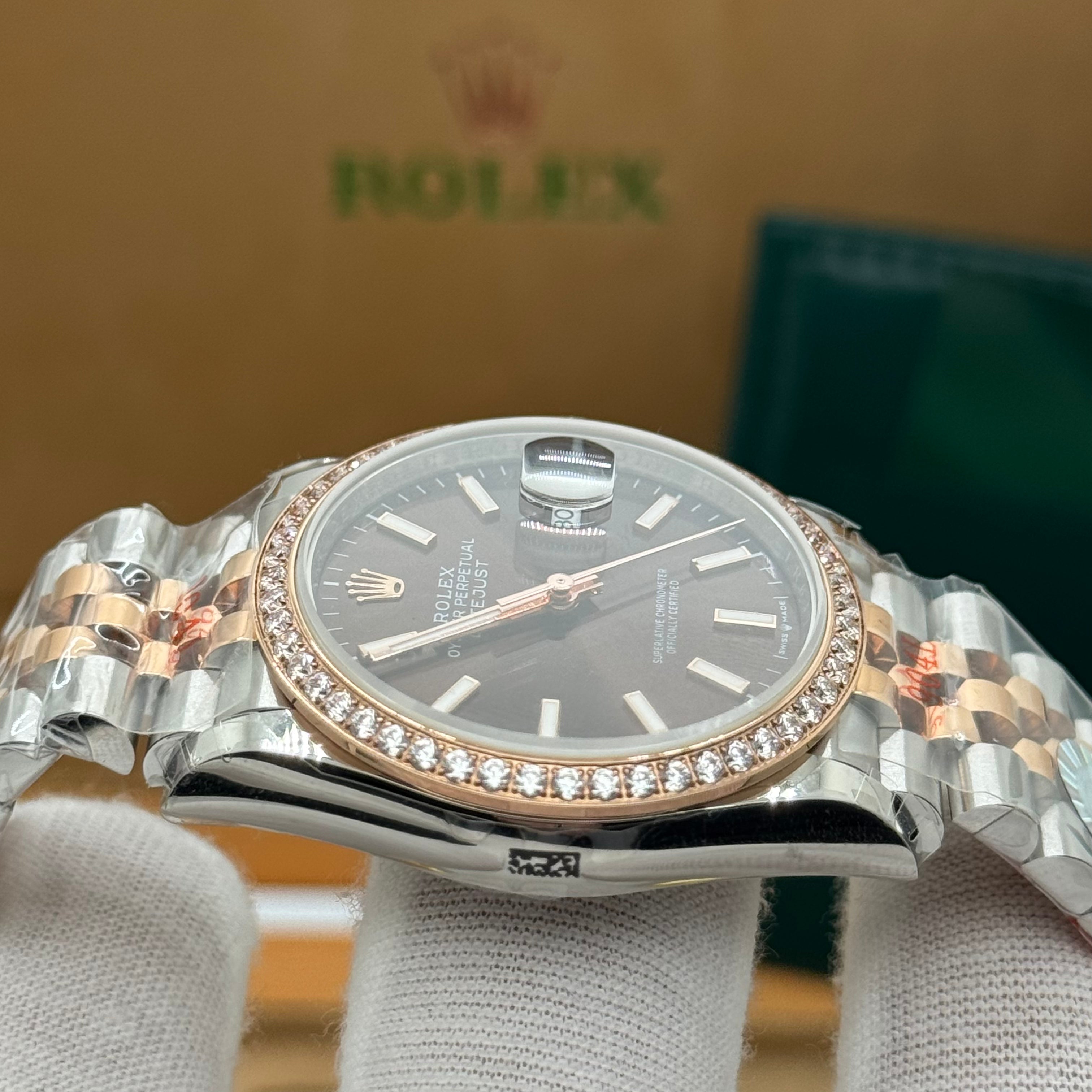 Rolex Datejust 36MM – Two-Tone Rose Gold & Steel Diamond Bezel / Chocolate Dial
