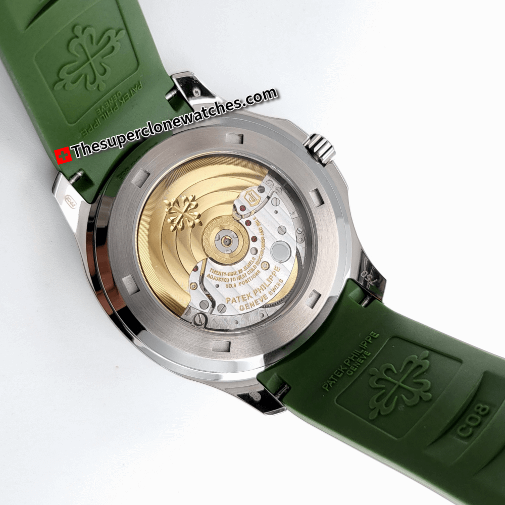 Patek Philippe Aquanaut White Gold 5168G-010 Khaki Green Dial Exact 1:1 Super Clone 26-330 S C Swiss Movement Replica Watch