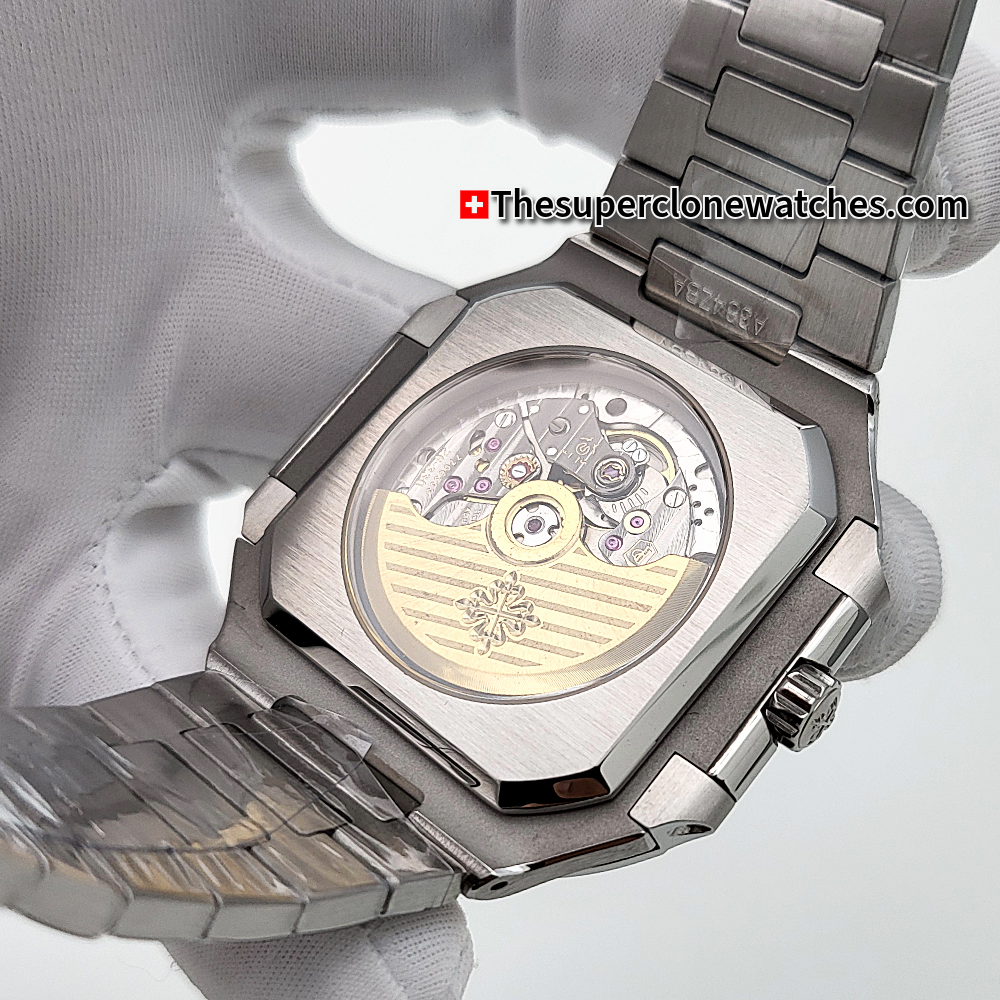 Patek Philippe Cubitus White Gold 7128/1G-001 Sunburst Blue-Gray Dial Exact 1:1 Super Clone 26-330 S C/434 Swiss Movement Replica Watch