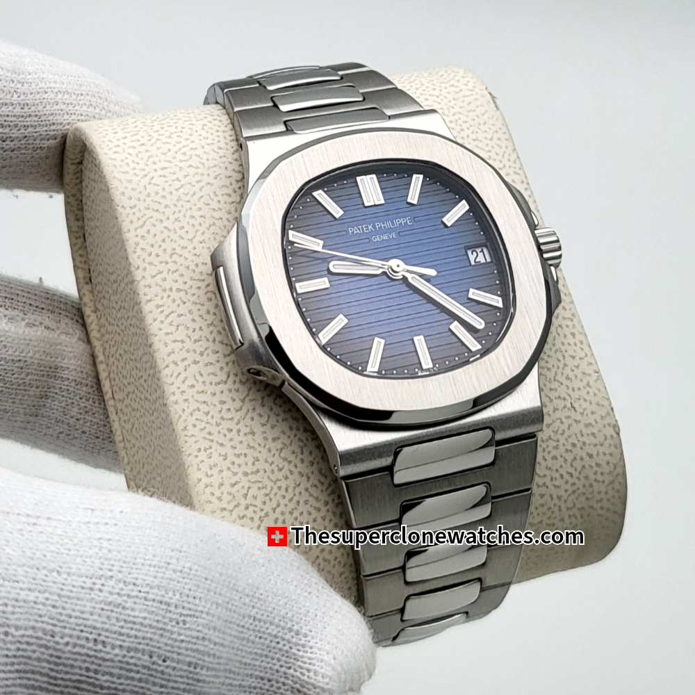Patek Philippe Nautilus White Gold 5811/1G-001 Sunburst Blue Dial Exact 1:1 Super Clone 26-330 S C Swiss Movement Replica Watch