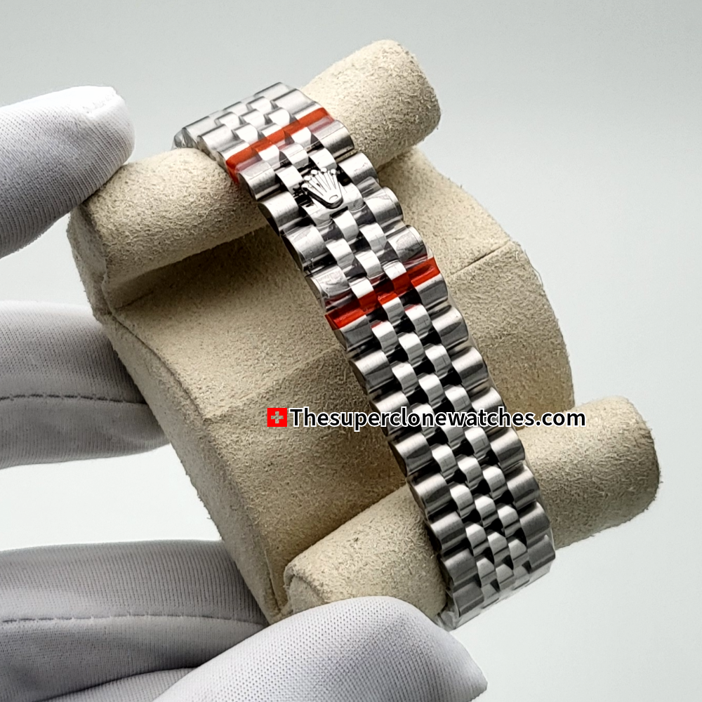 Rolex Datejust Oystersteel and White Gold Diamonds Set White Mother-of-Pearl Dial 31mm Exact 1:1 Super Clone 2236 Swiss Movement Replica Watch Ref-278274