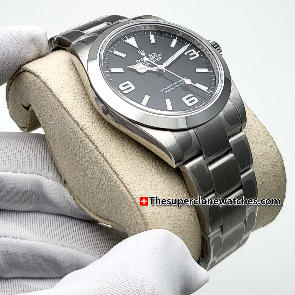Rolex Explorer Black Dial Oystersteel Bracelet Exact 1:1 Super Clone 3230 Swiss Movement Replica Watch Ref-224270