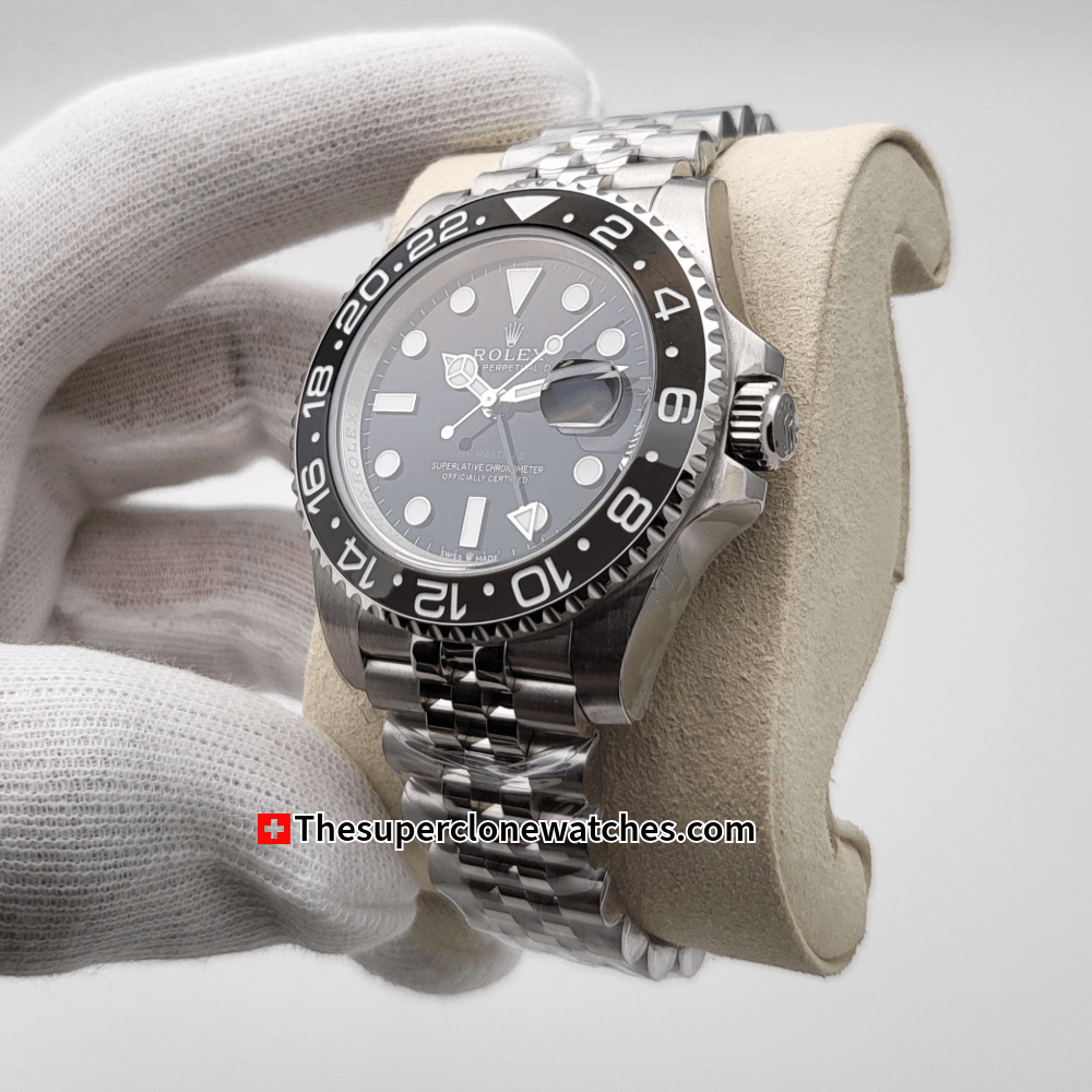 Rolex GMT Master II Bruce Wayne Jubilee Bracelet Exact 1:1 Super Clone 3285 Swiss Movement Replica Watch Ref-126710GRNR