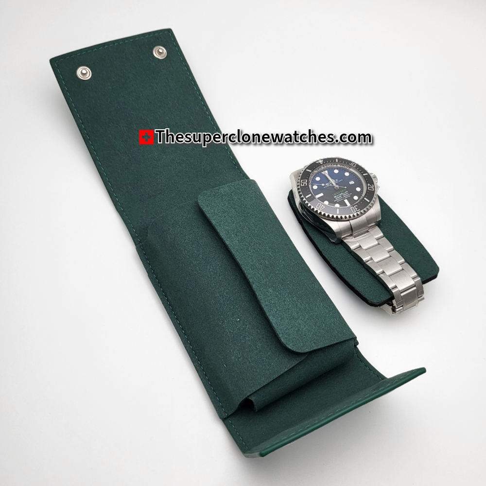 Rolex Green Watch Case Travel Pouch Soft Leather Protection