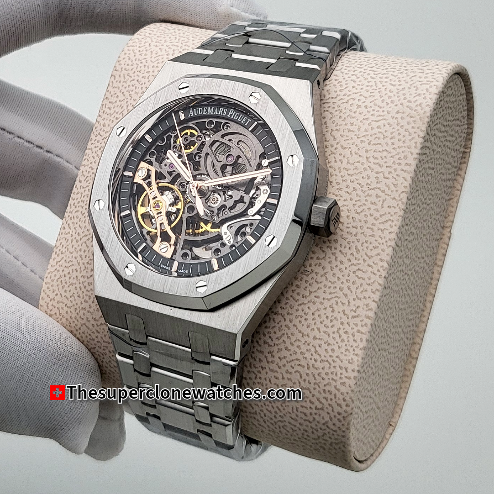 Audemars Piguet Royal Oak Double Balance Wheel Openworked Stainless Steel Exact 1:1 Super Clone 3132 Swiss Movement Replica Watch