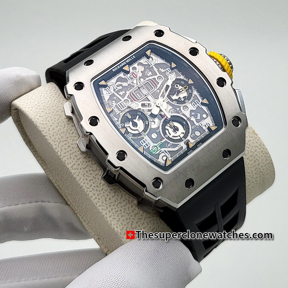 Richard Mille RM 011 Titanium Flyback Chronograph Exact 1:1 Super Clone RM 11-03 Swiss Movement Replica Watch