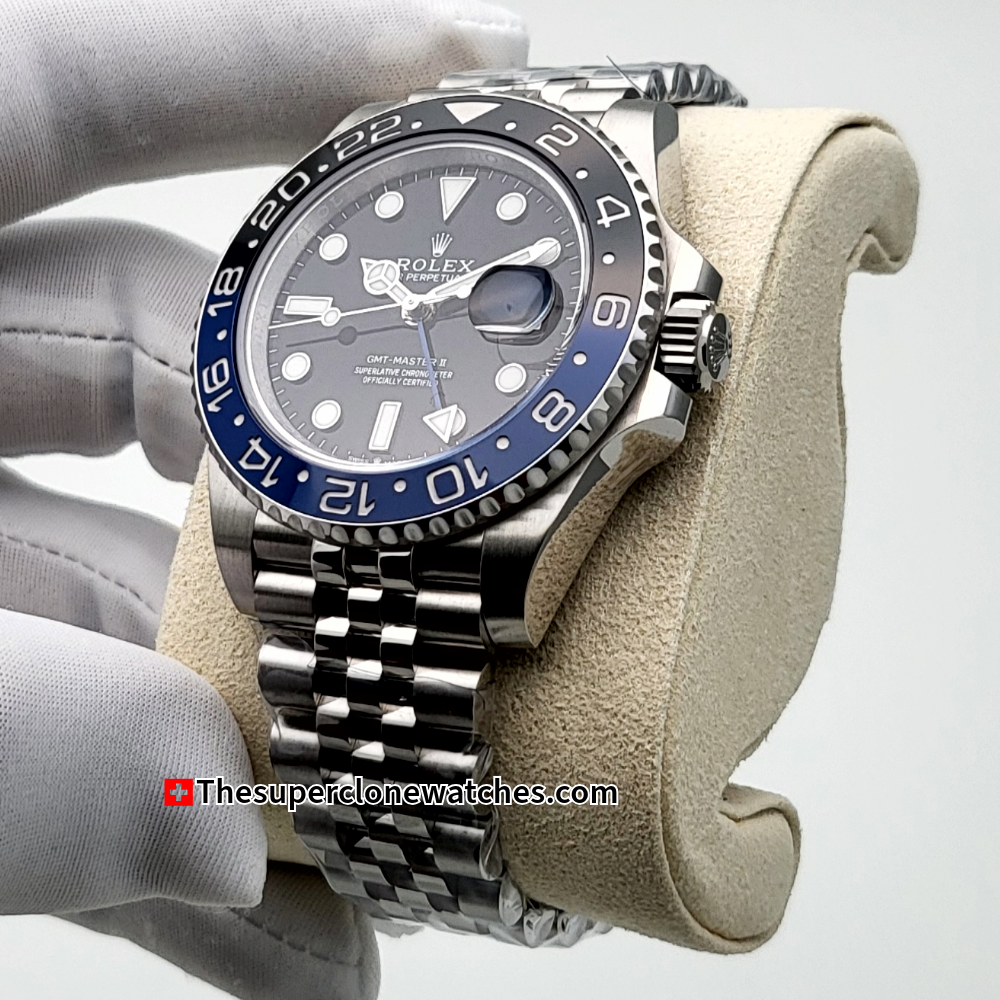 Rolex GMT Master II BATGIRL Jubilee Bracelet Exact 1:1 Super Clone 3285 Swiss Movement Replica Watch Ref-126710BLNR
