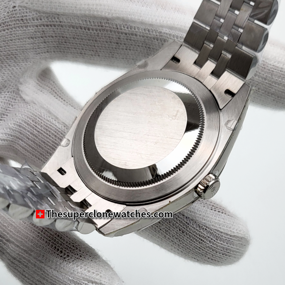 Rolex Datejust Oystersteel and White Gold Bright Blue with Diamonds Set Dial Exact 1:1 Super Clone 3235 Swiss Movement Replica Watch Ref-126334