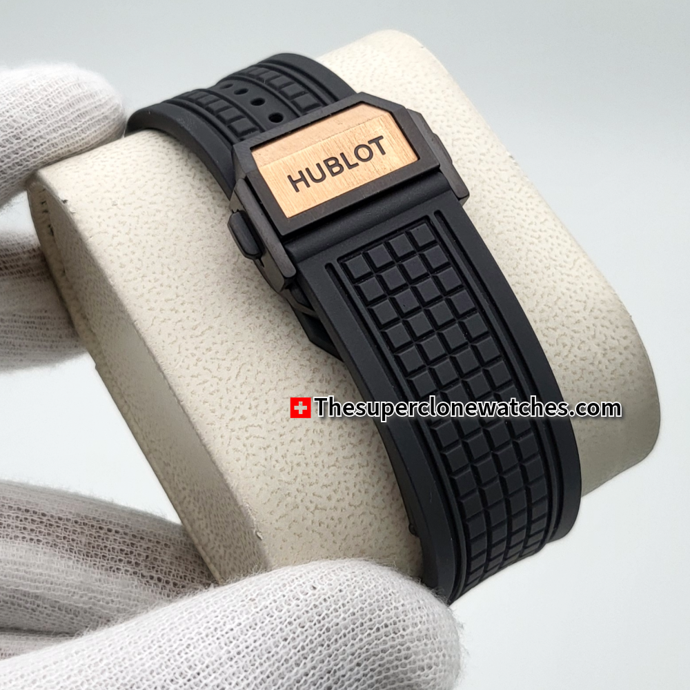 Hublot Square Bang Unico King Gold Ceramic Exact 1:1 Super Clone HUB1280 Swiss Movement Replica Watch