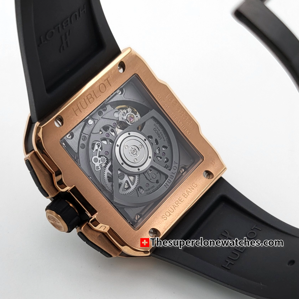 Hublot Square Bang Unico King Gold Ceramic Exact 1:1 Super Clone HUB1280 Swiss Movement Replica Watch