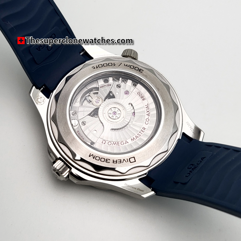 Omega Seamaster Diver 300M Steel On Rubber Strap Grey Dial Exact 1:1 Super Clone 8800 Swiss Movement Replica Watch