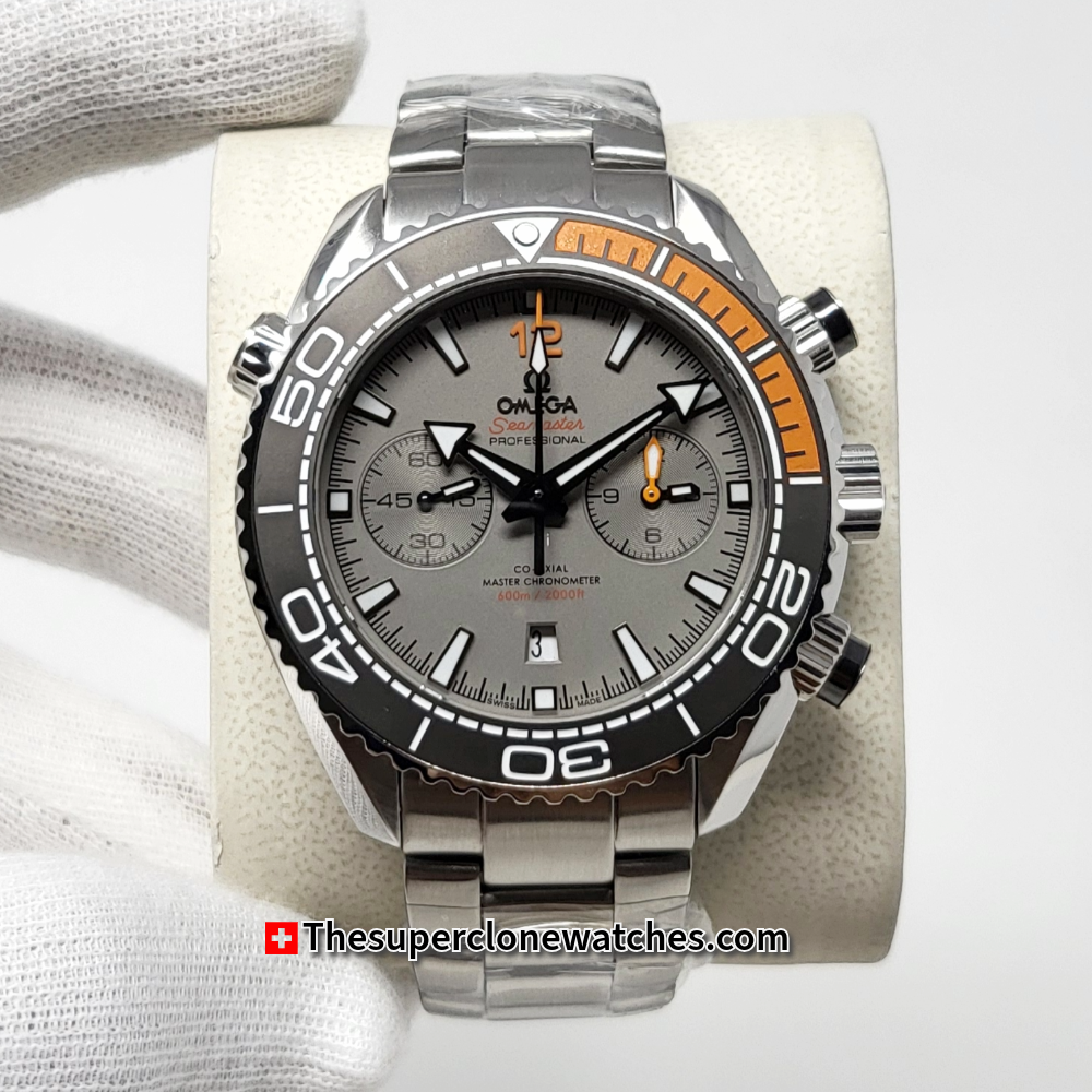 Omega Seamaster Planet Ocean 600M Chronograph Titanium On Titanium Grey Dial Exact 1:1 Super Clone 9900 Swiss Movement Replica Watch