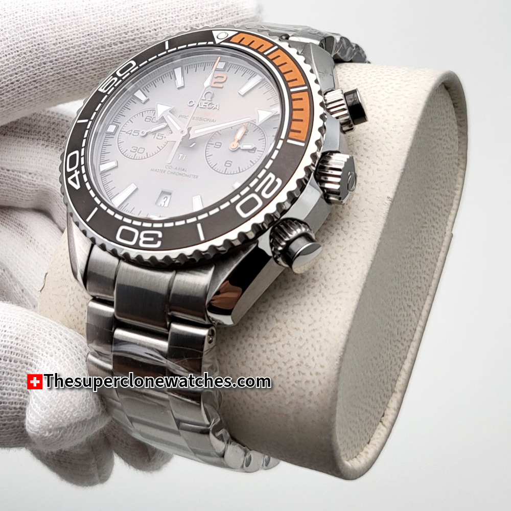 Omega Seamaster Planet Ocean 600M Chronograph Titanium On Titanium Grey Dial Exact 1:1 Super Clone 9900 Swiss Movement Replica Watch