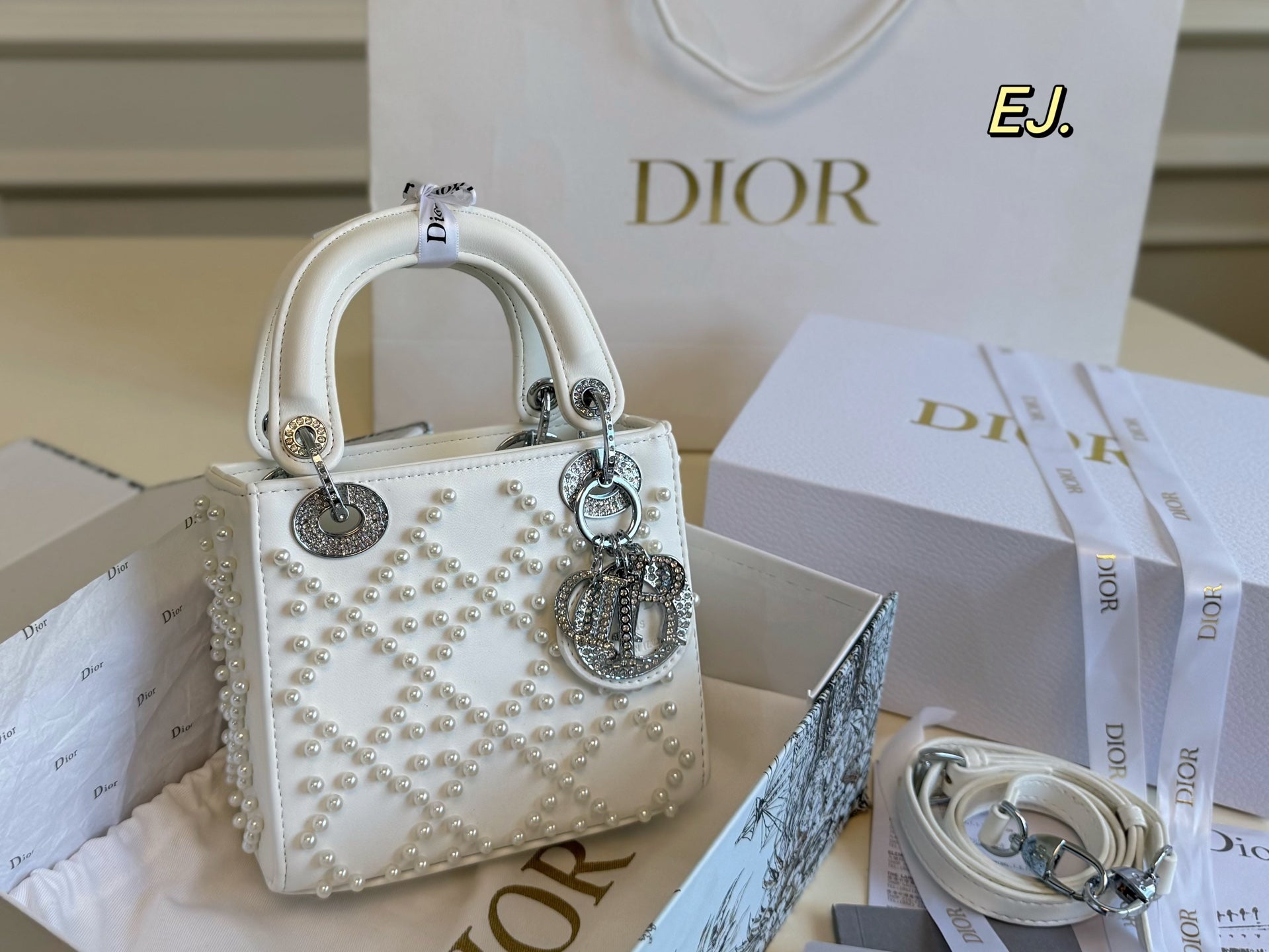 Lady Dior Pearl handbag