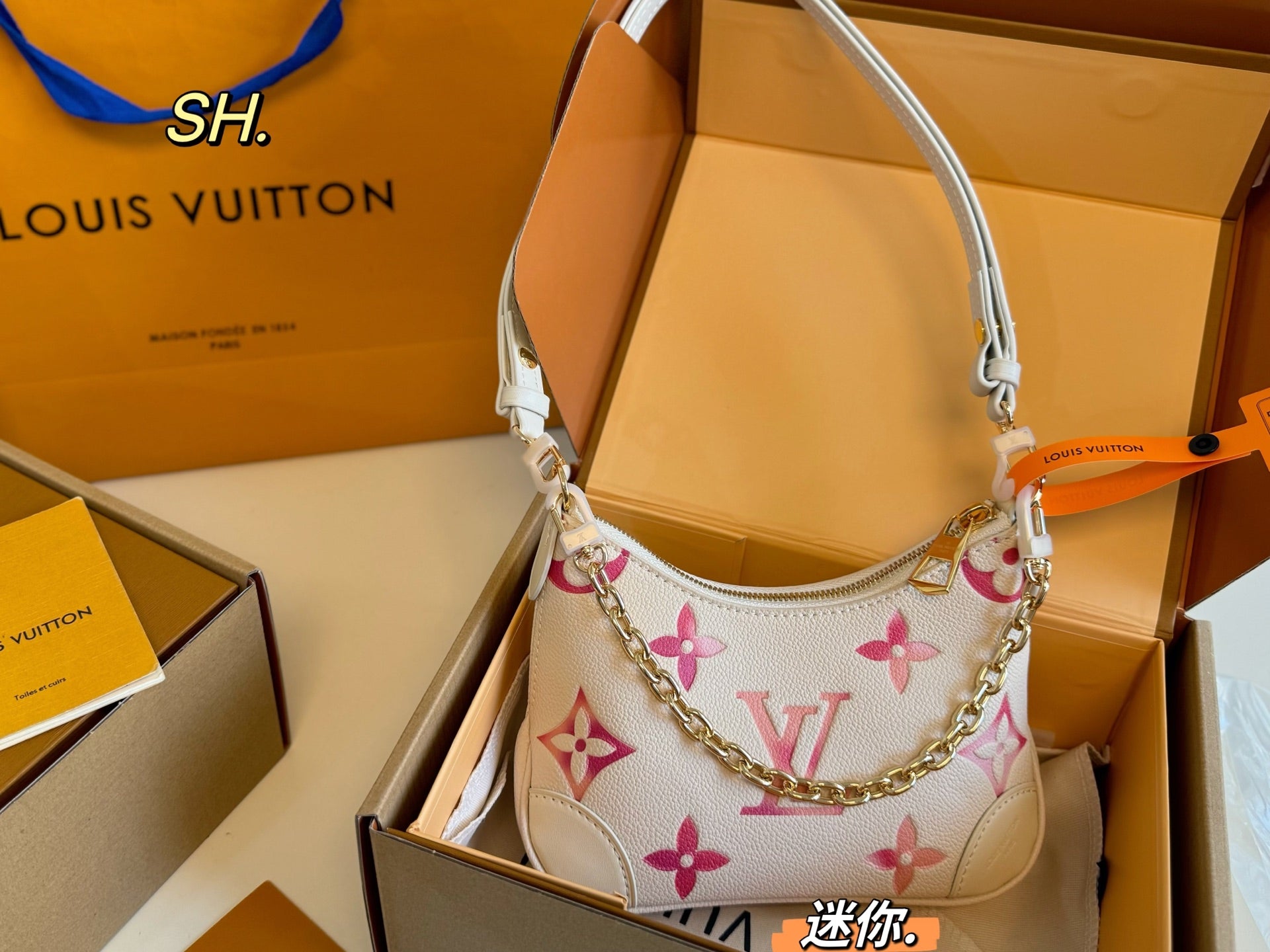 LV Boulogne Mini Embossed Vintage Horn Bag