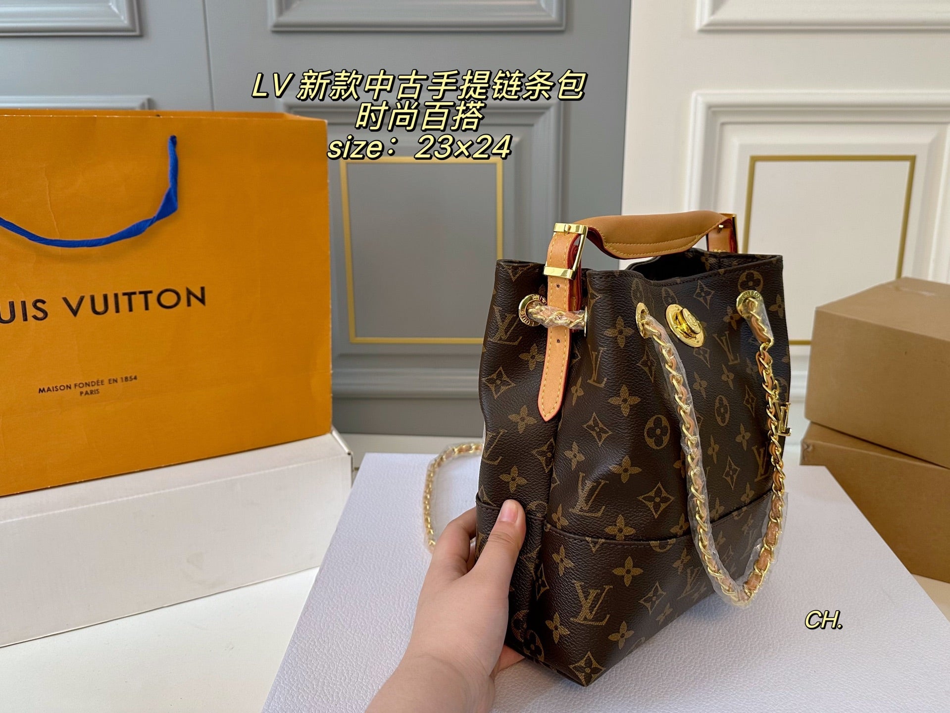 LV Vintage Handbag With Chain Strap