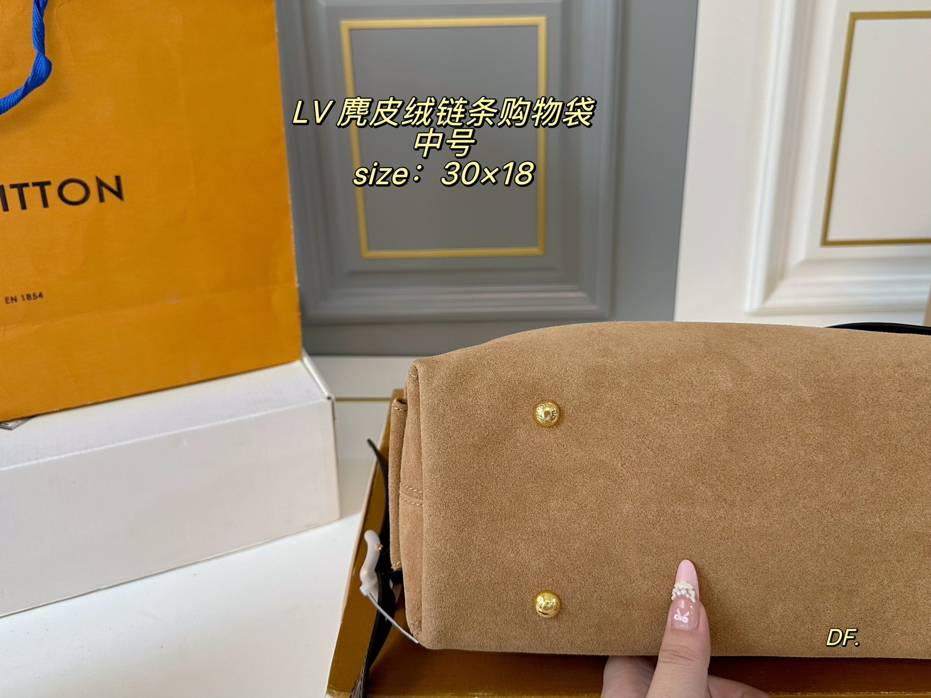 LV  Carryall Suede Shopping Bag