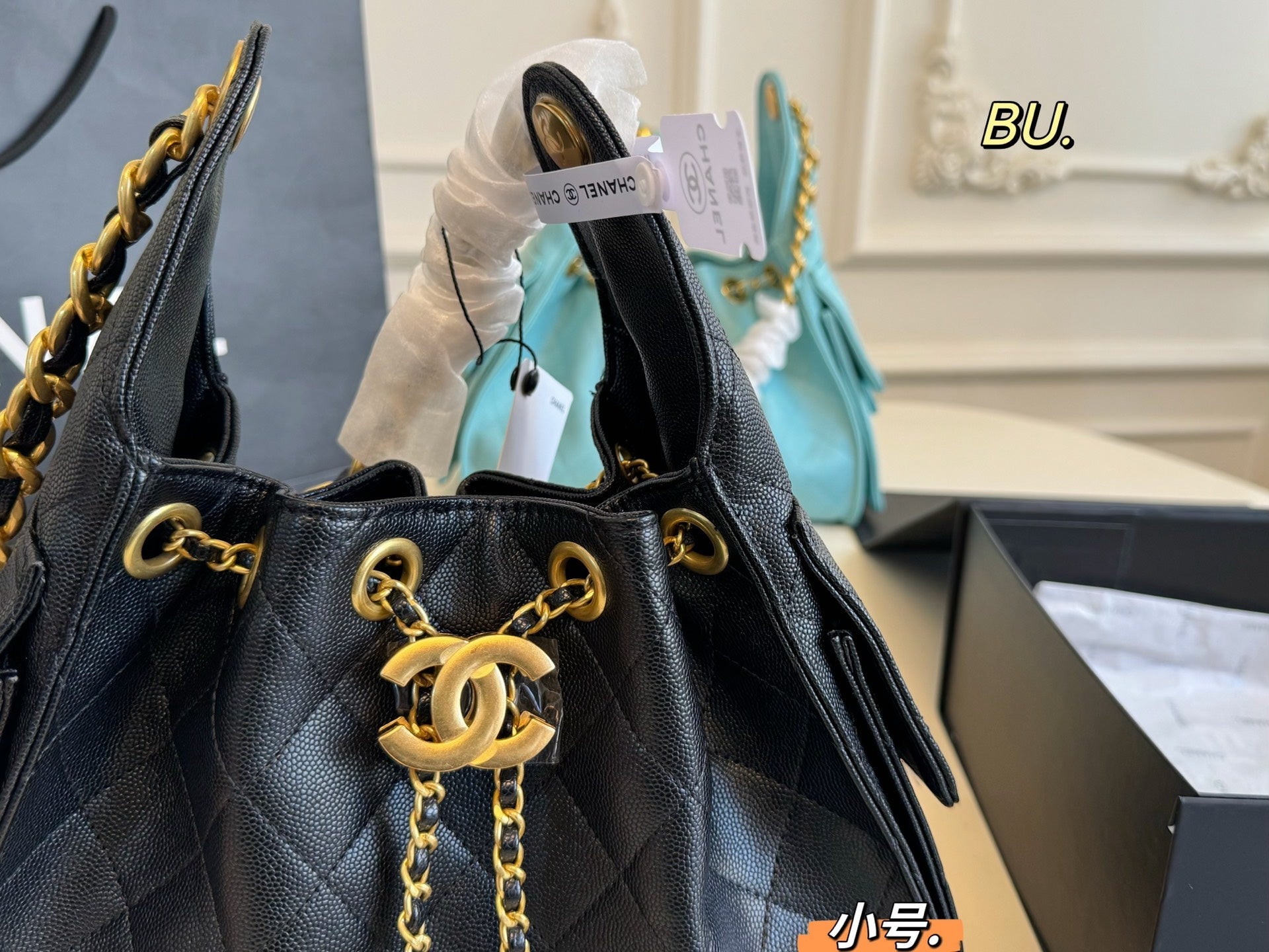 CHANEL 25c hobo Drawstring Chain Bucket Bag