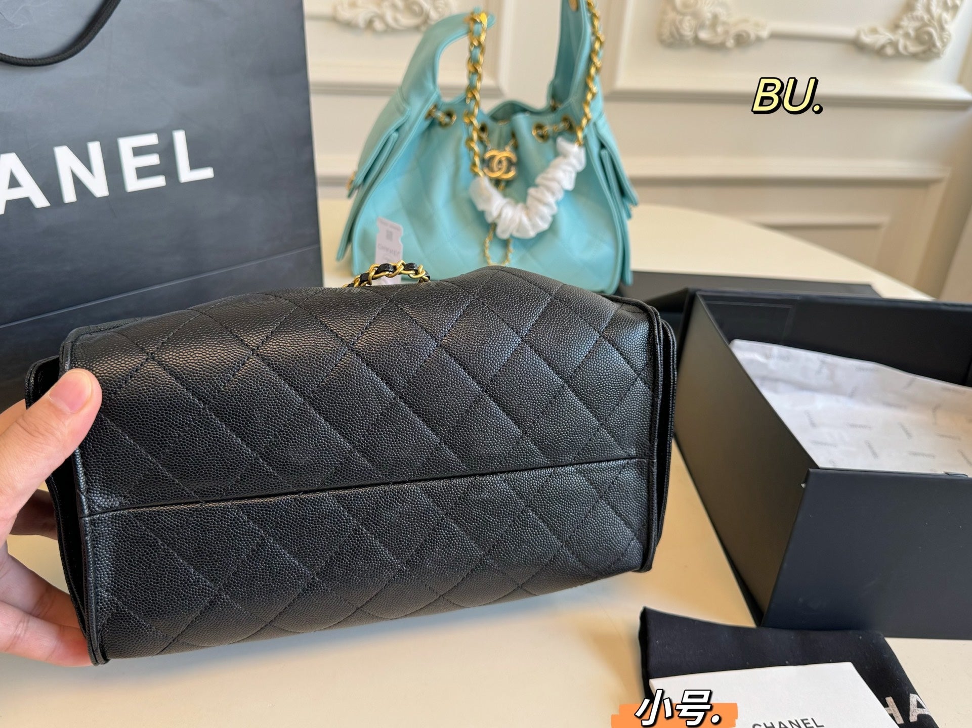 CHANEL 25c hobo Drawstring Chain Bucket Bag