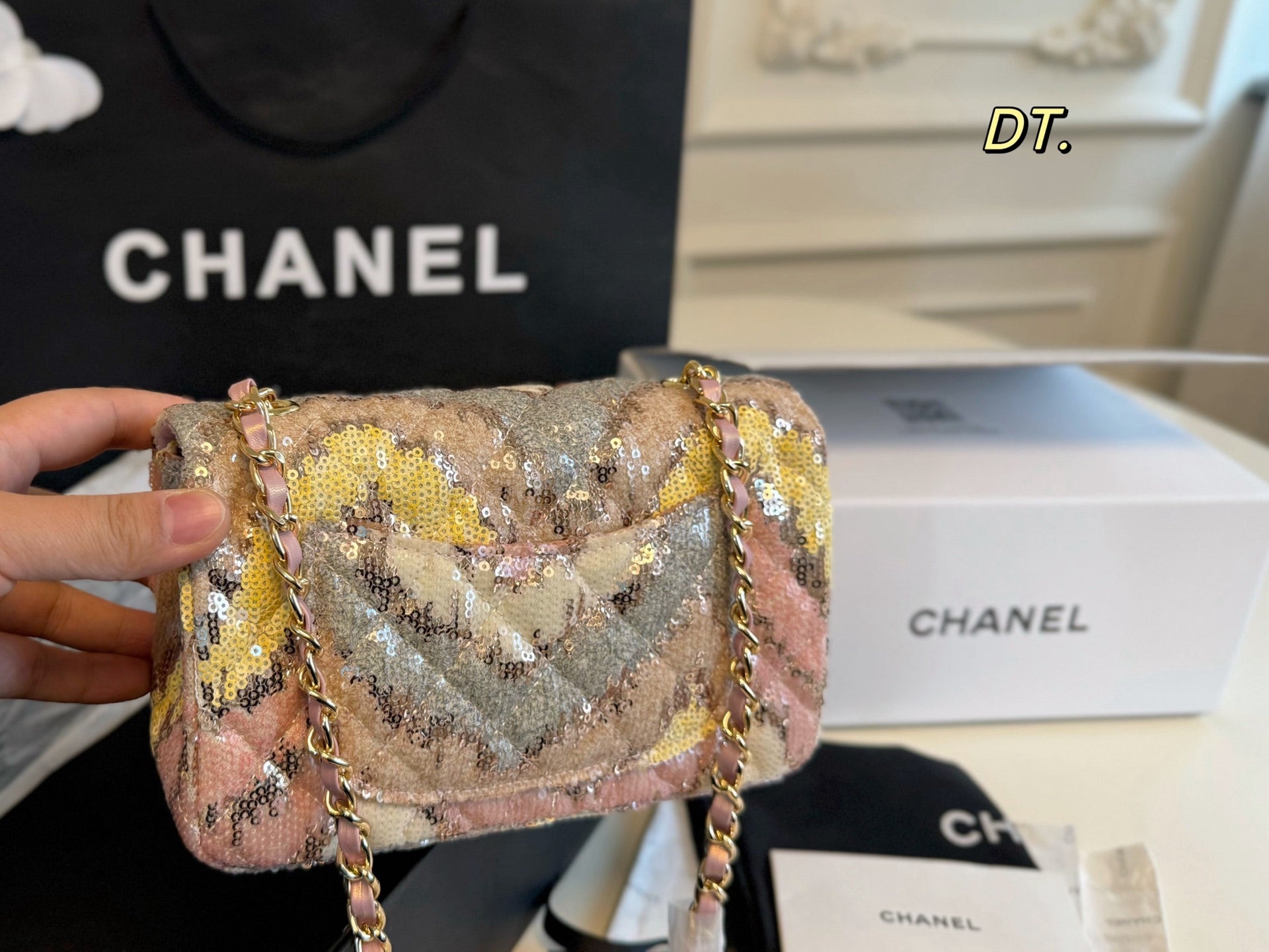 CHANEL Sequin Square Bag
