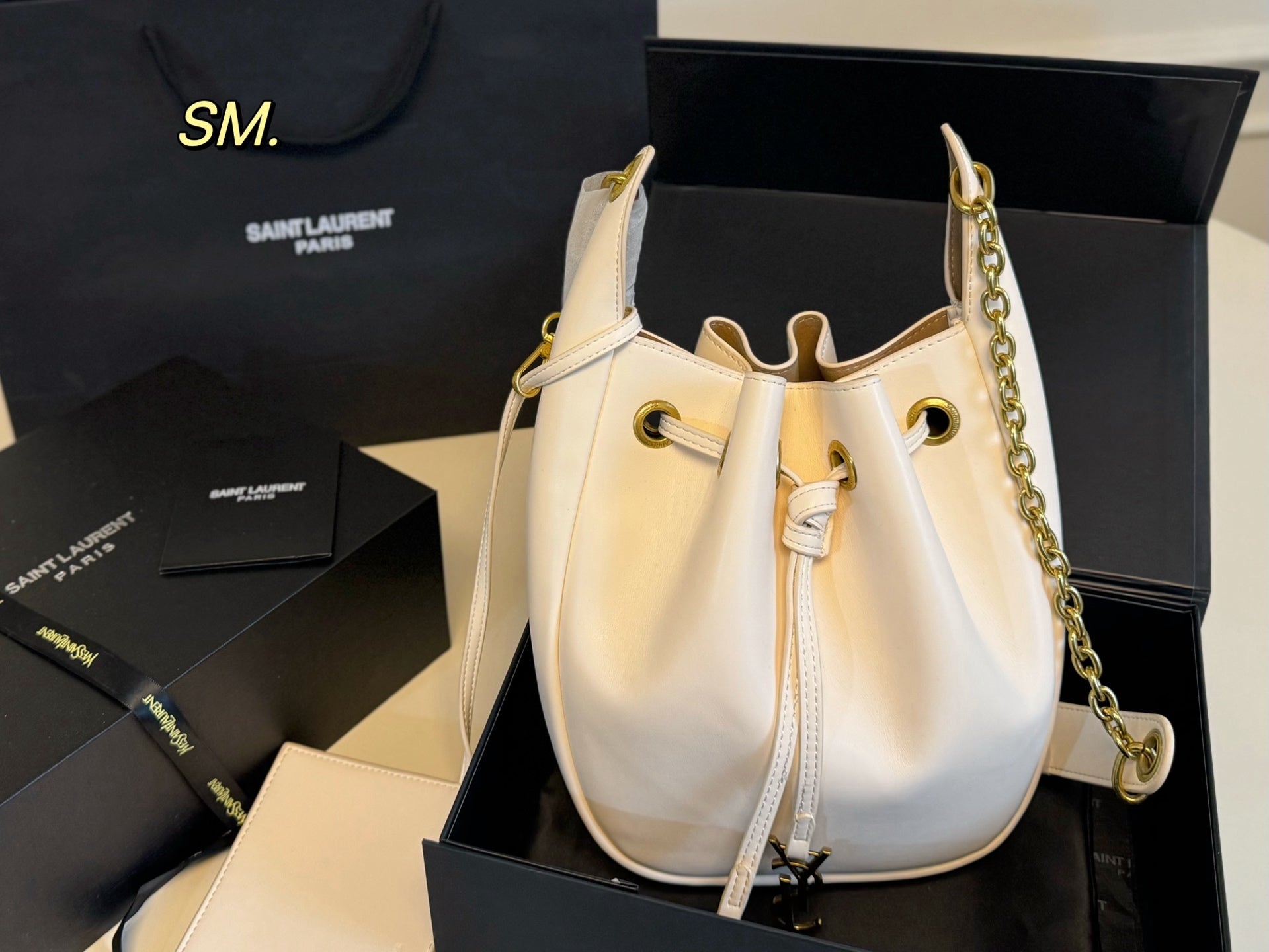 YSL Drawstring bucket shopping bag