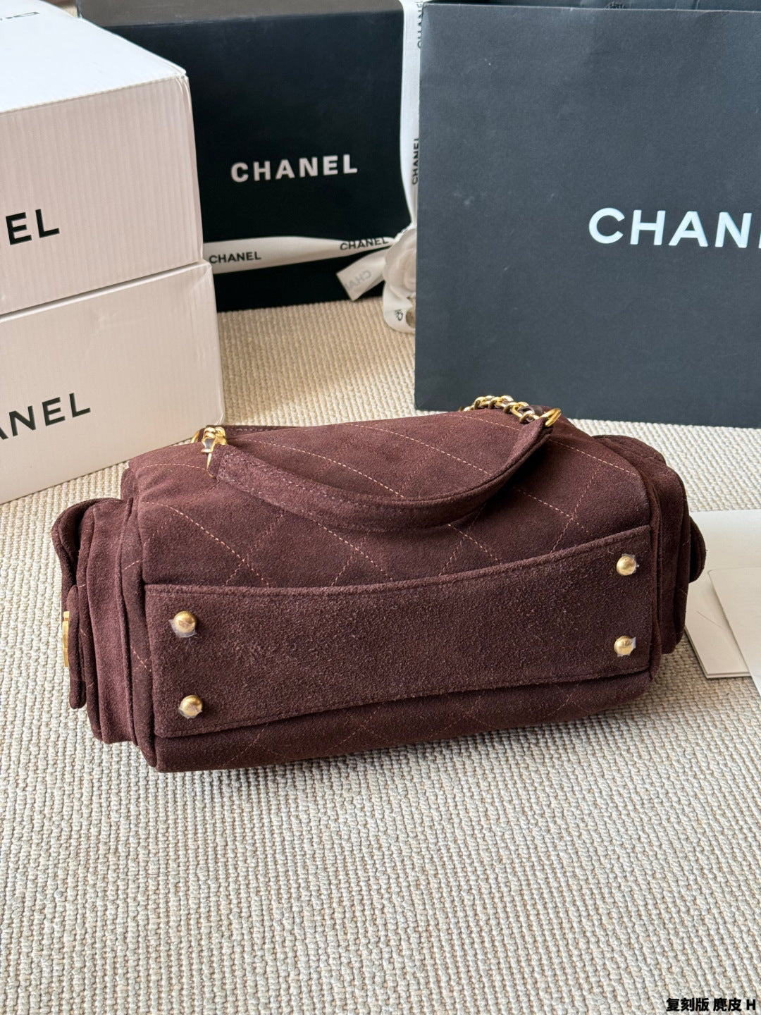 Chanel 25K Suede Bowling Bag