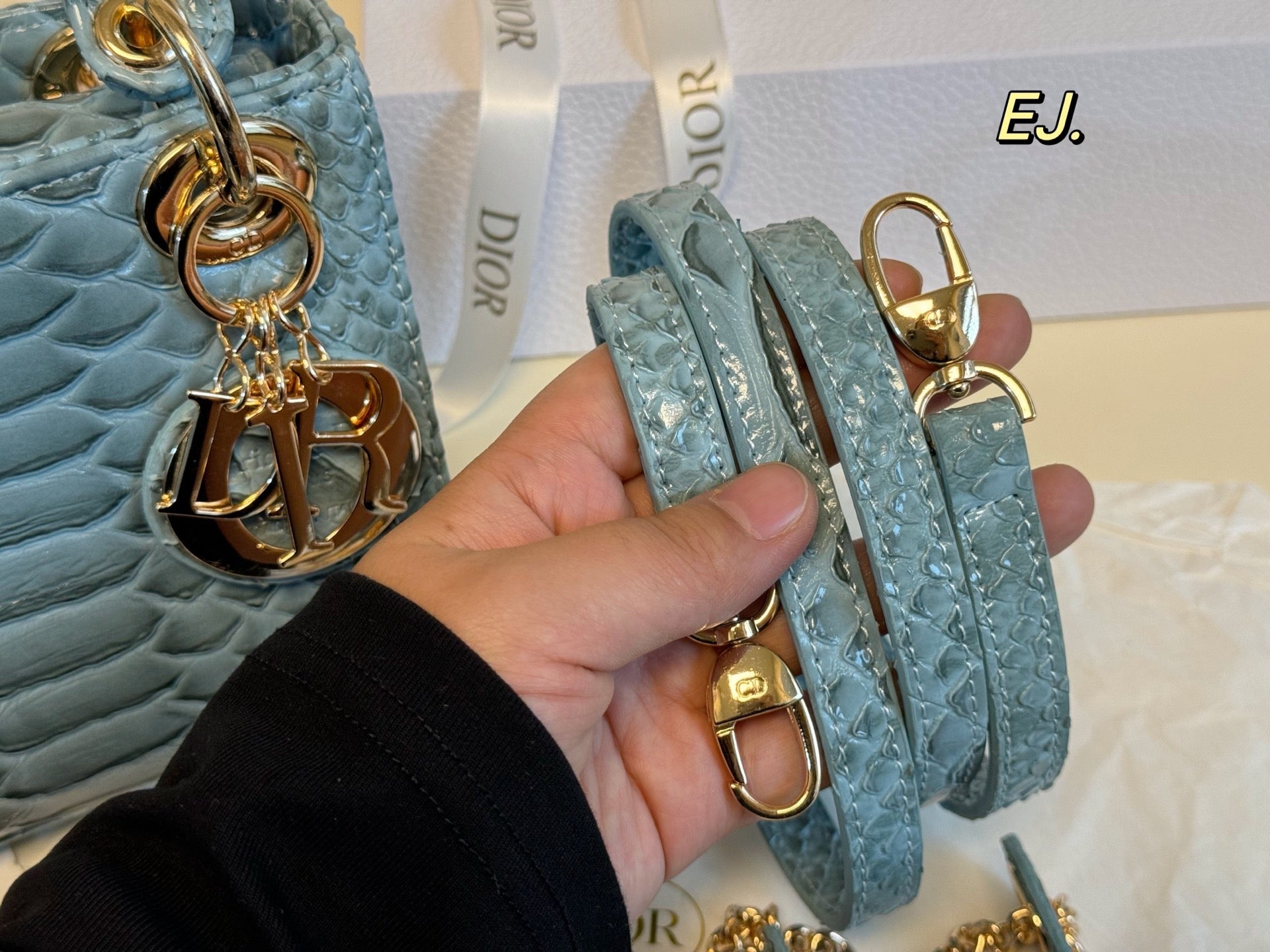 Lady Dior Python-patterned Handbag