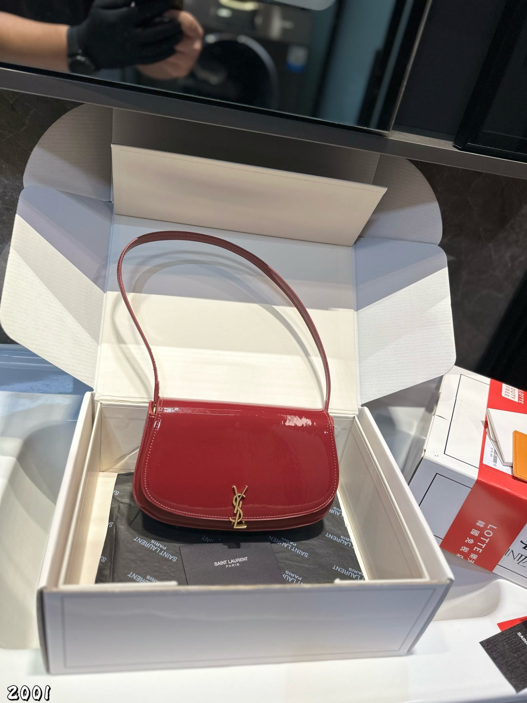 YSL Voltaire Patent Leather Underarm Bag