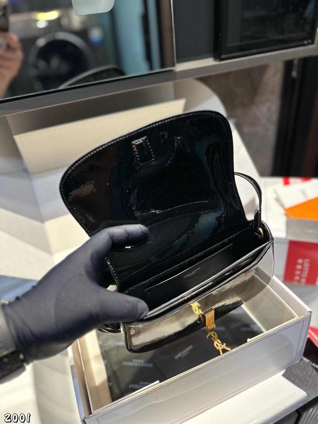 YSL Voltaire Patent Leather Underarm Bag