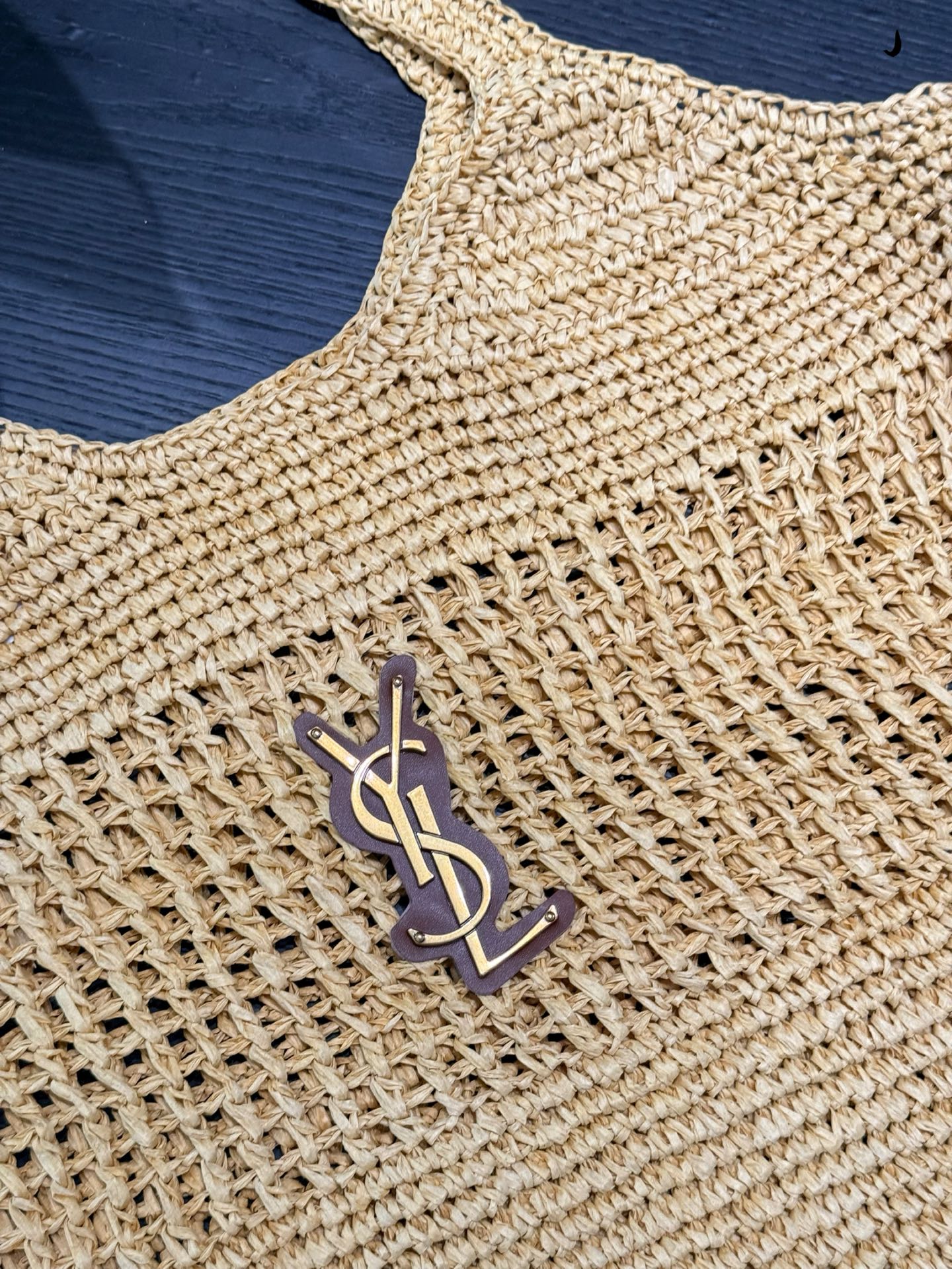 YSL Straw woven large shopping bag