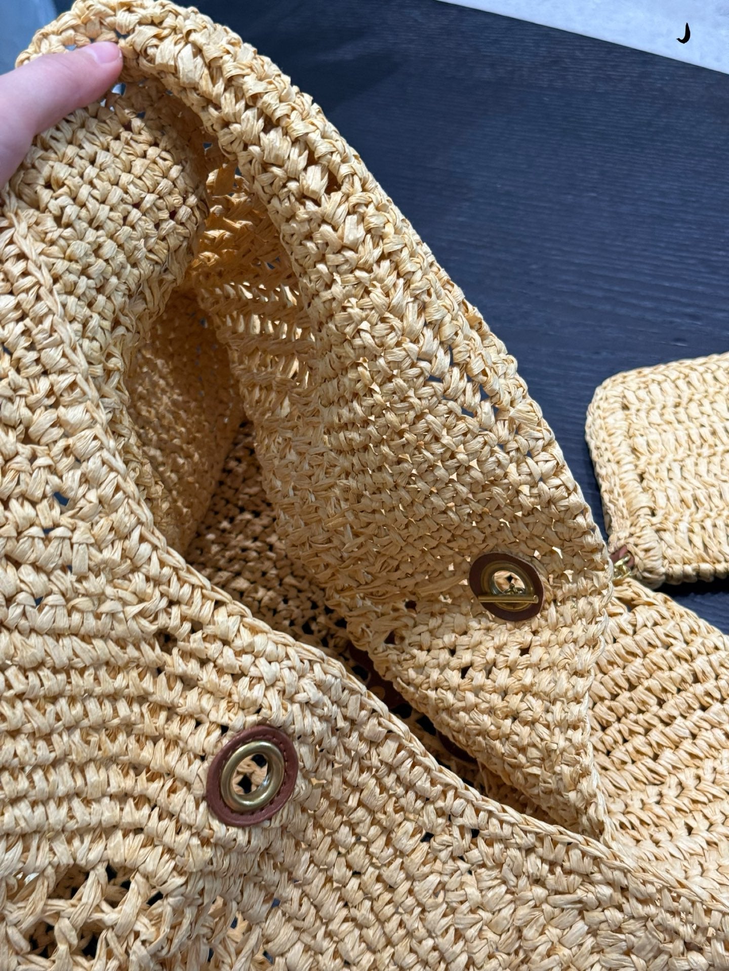 YSL Straw woven large shopping bag