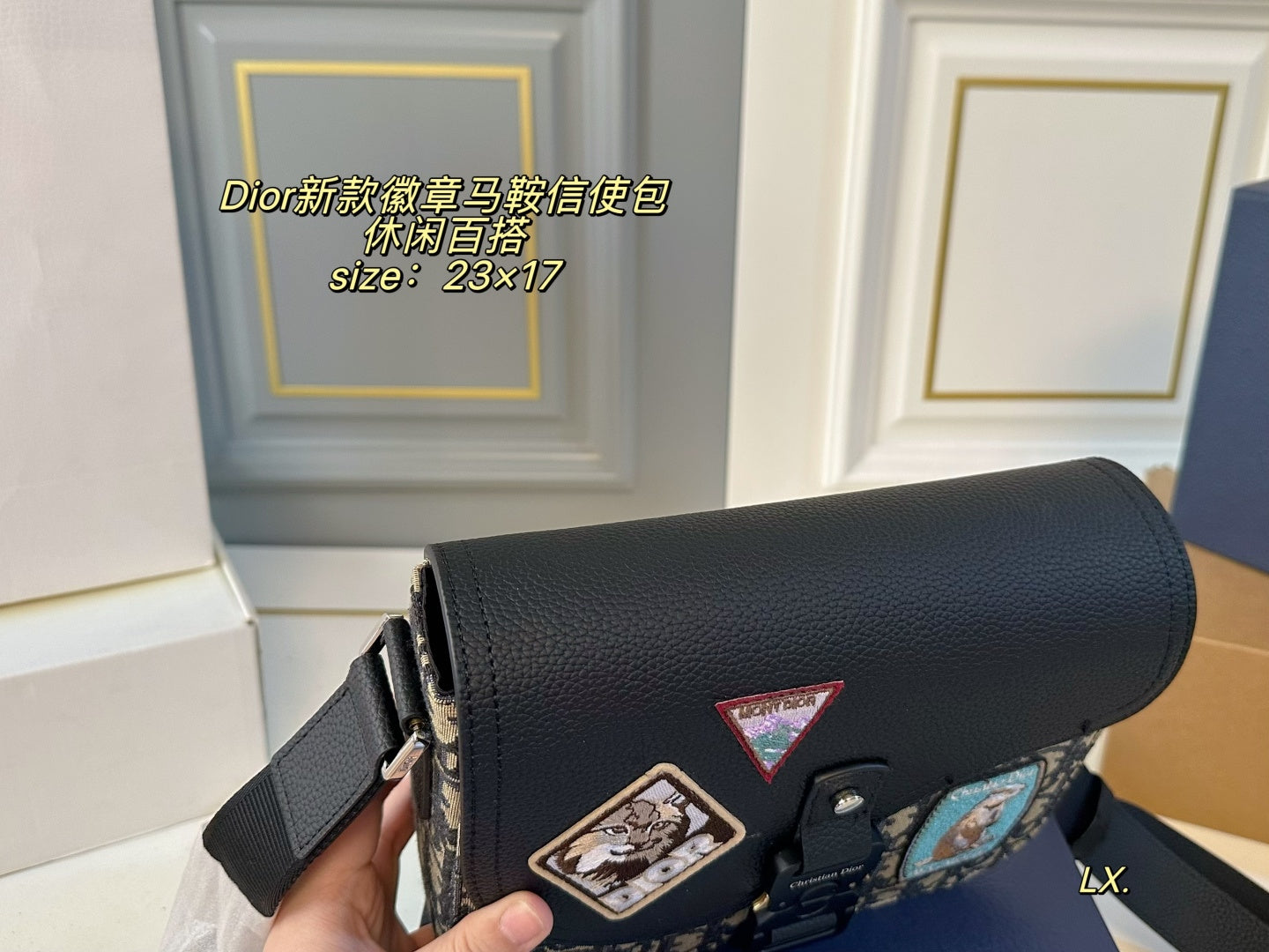 DIOR Badge Saddle Messenger Bag