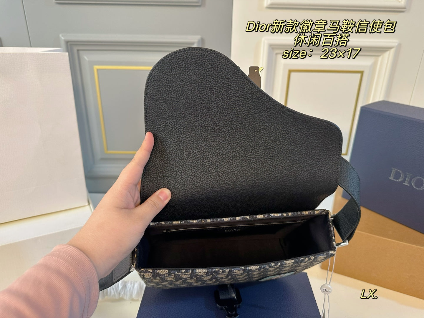 DIOR Badge Saddle Messenger Bag