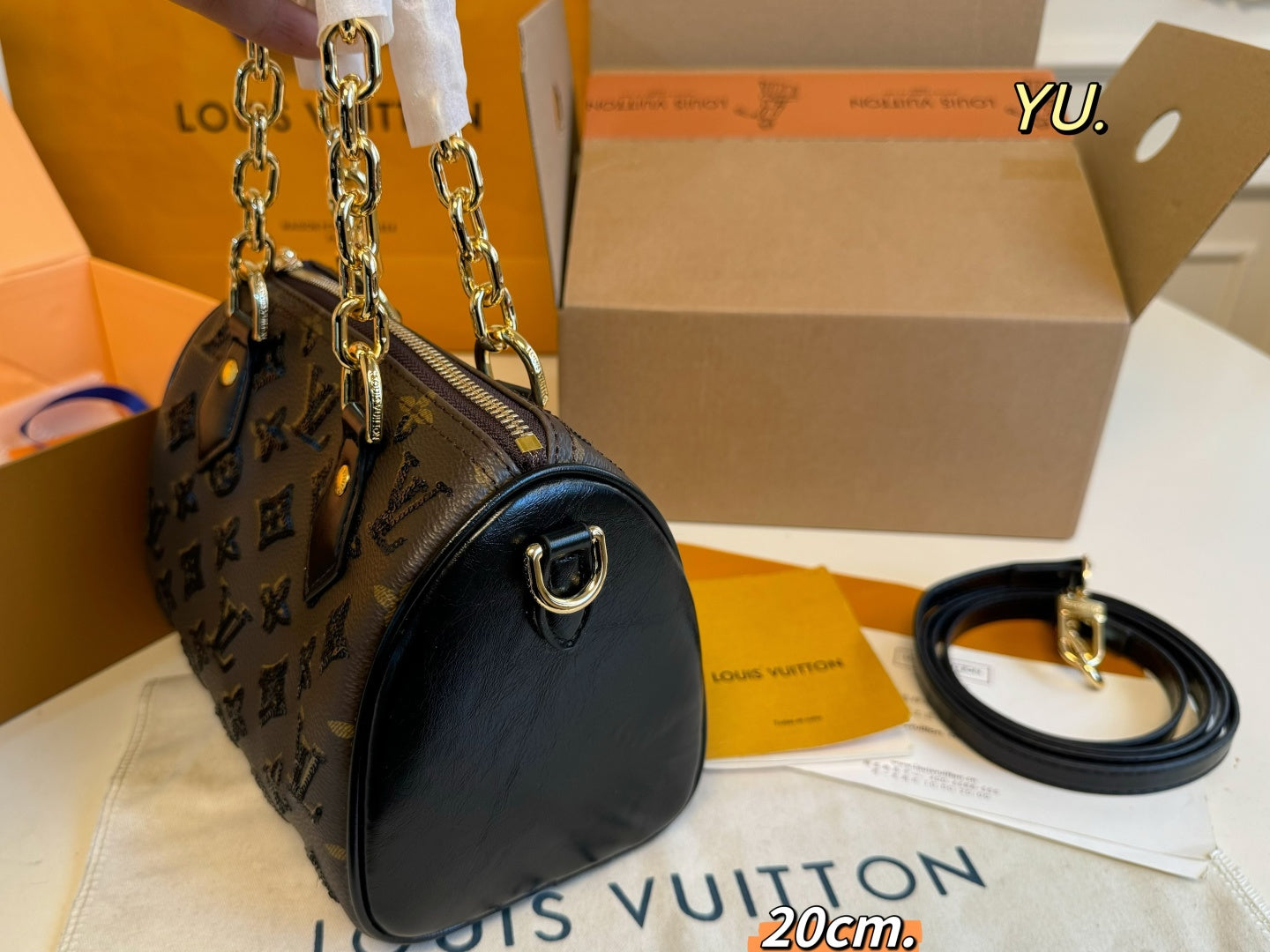 LV Speedy Sequin Chain Pillow Bag