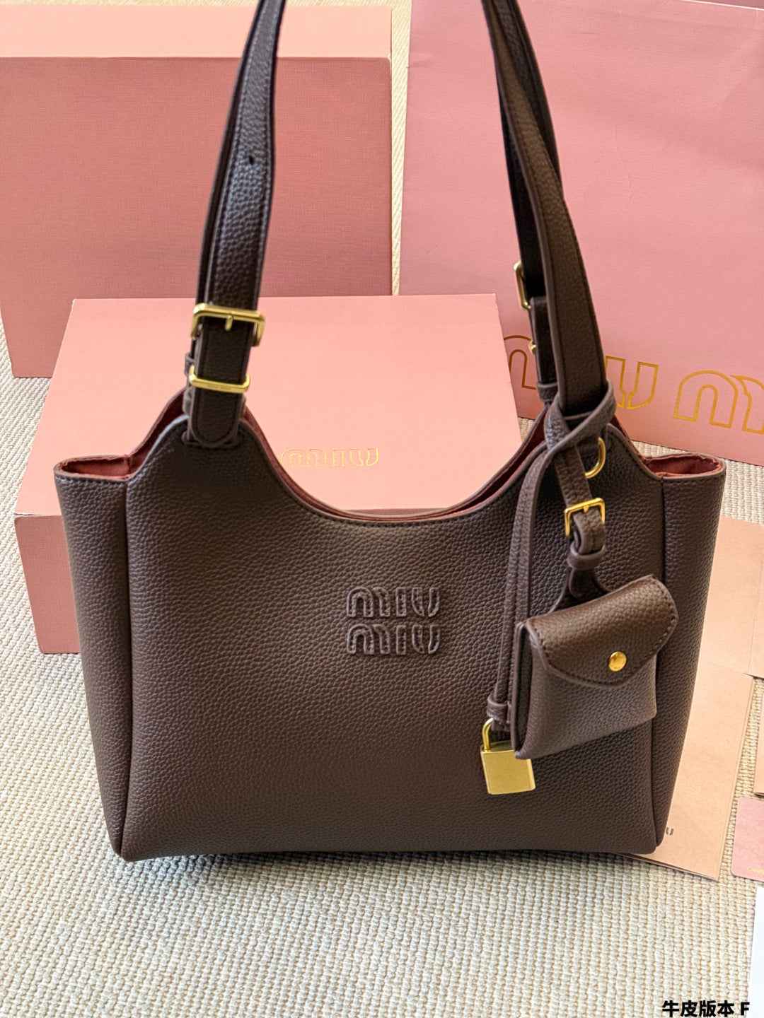 MiuMiu All-leather vegetable basket bag