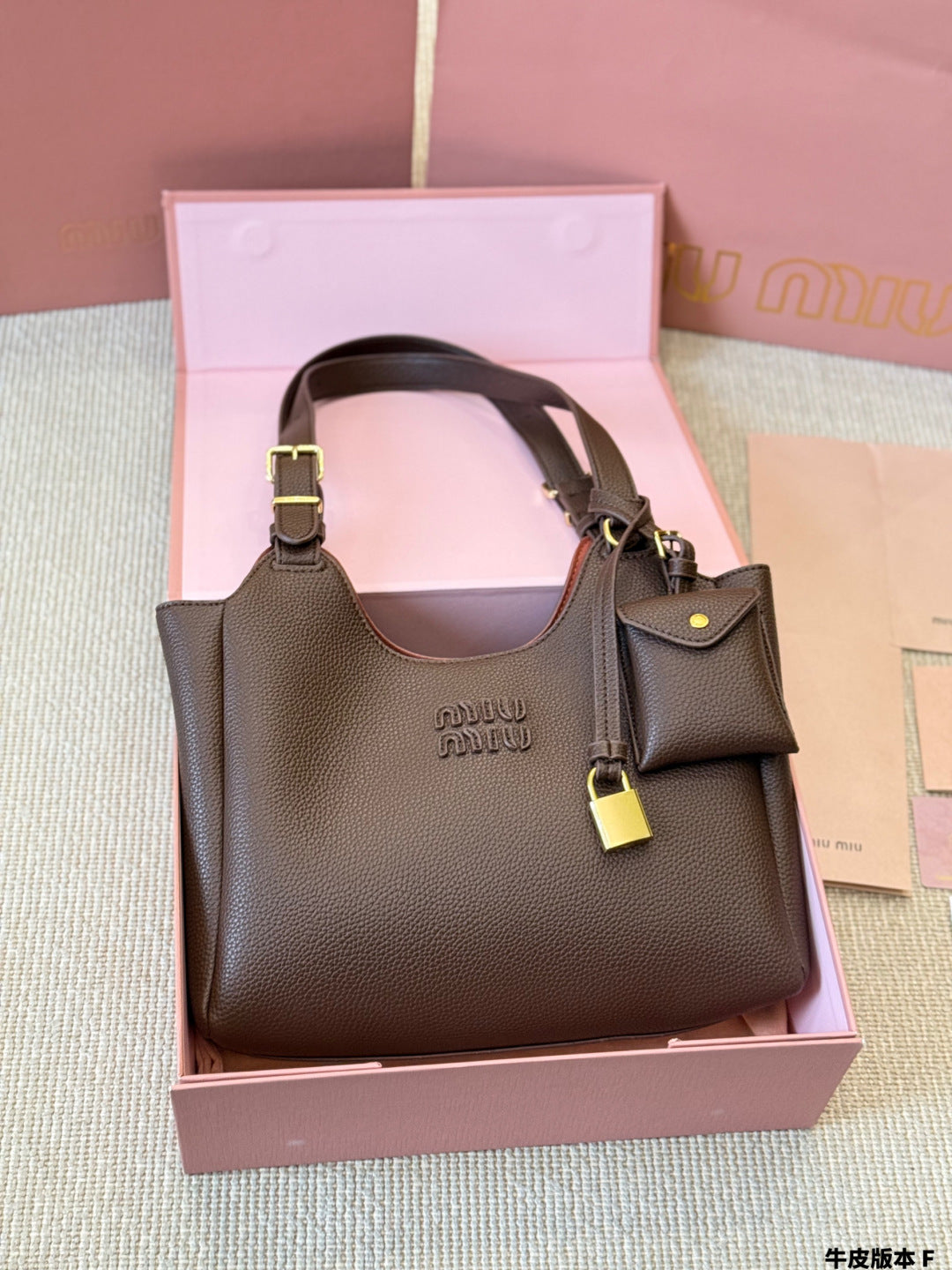 MiuMiu All-leather vegetable basket bag