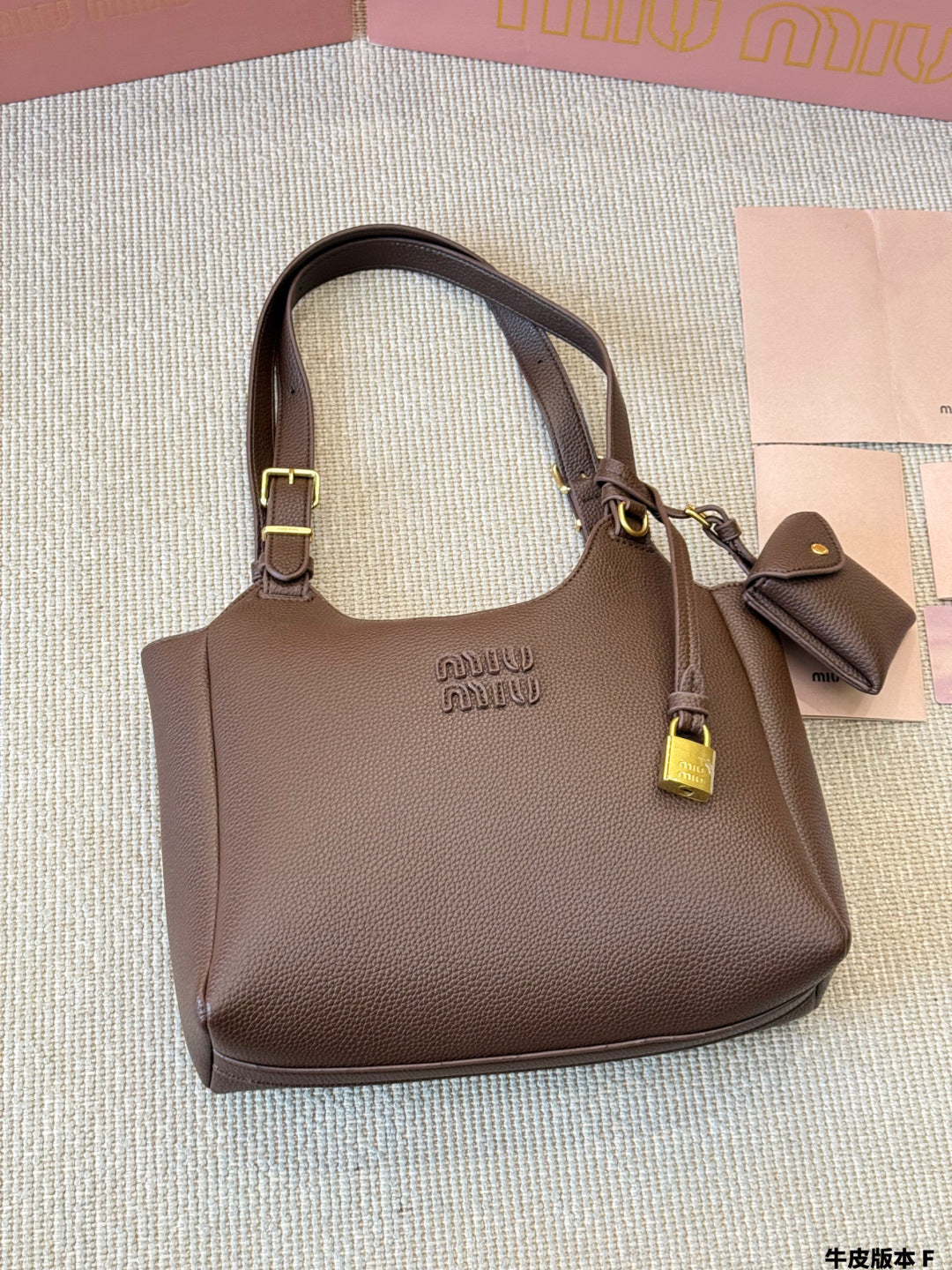 MiuMiu All-leather vegetable basket bag