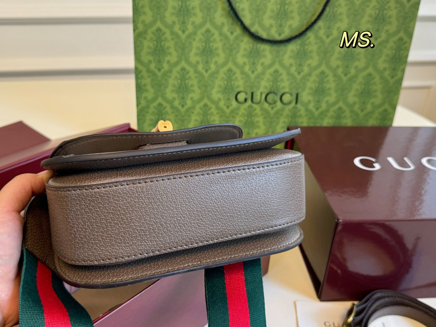 Gucci Slant crossbody bag with bamboo joint handle