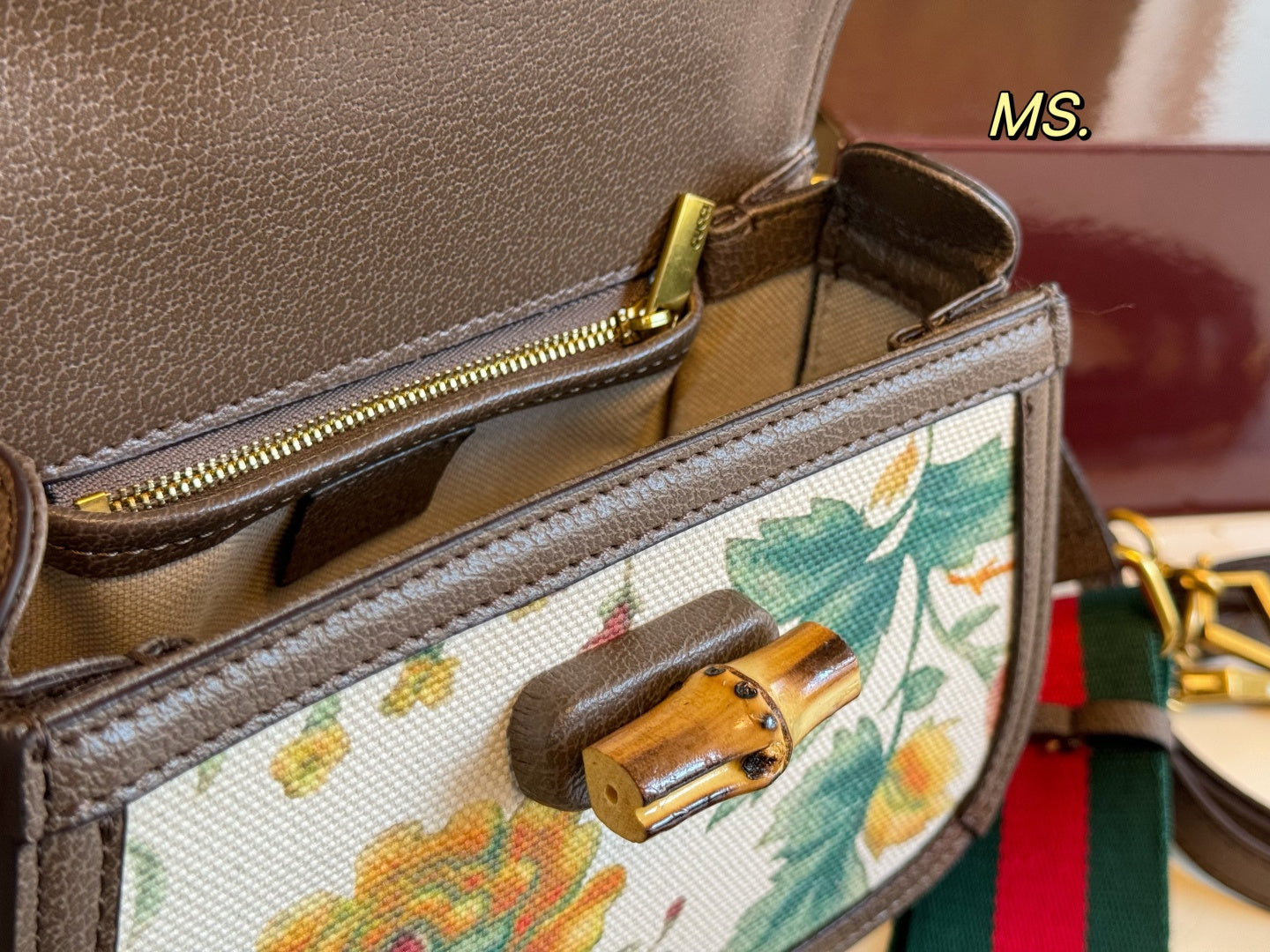 Gucci Slant crossbody bag with bamboo joint handle