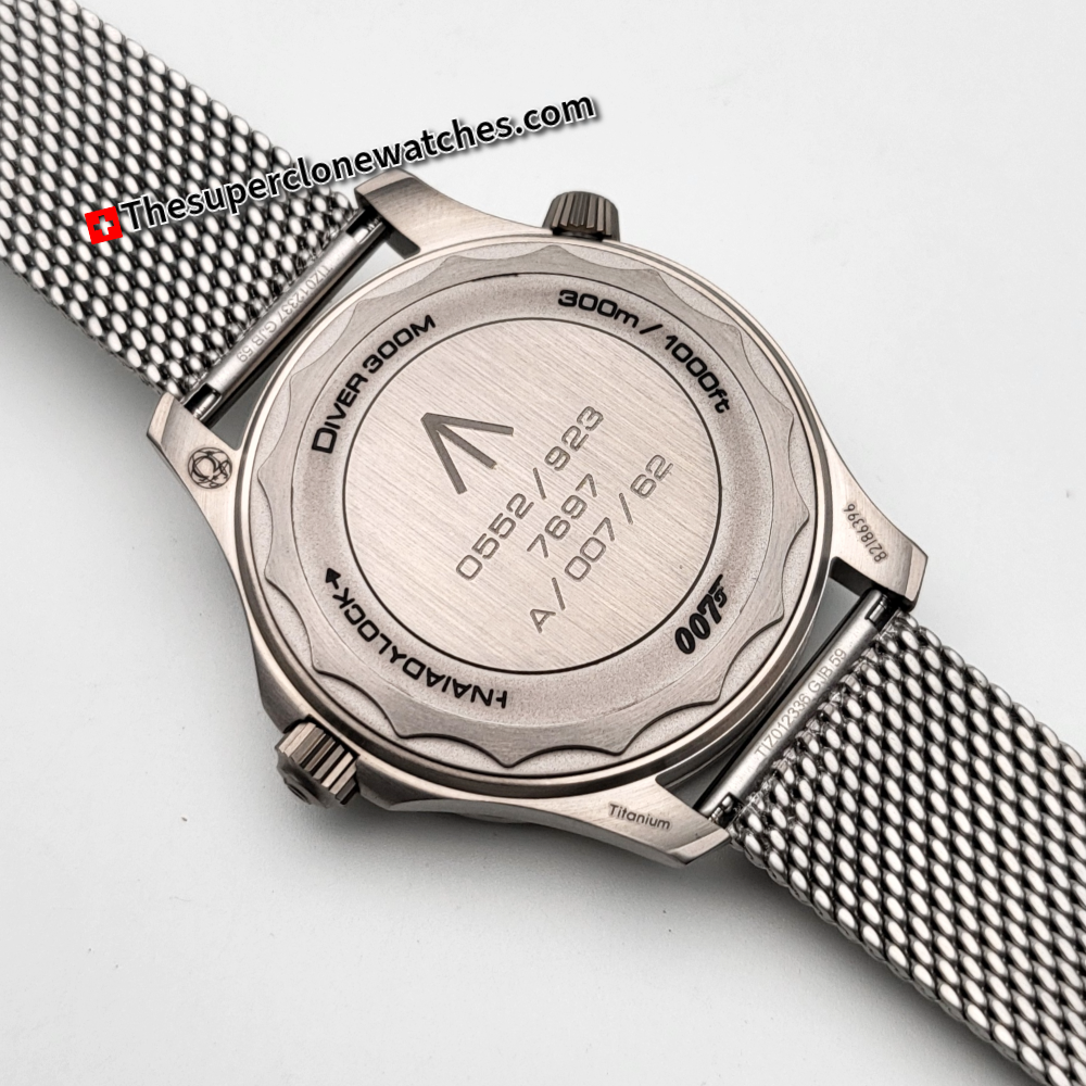 Omega Seamaster Diver 300M James Bond 007 Edition No Time to Die Titanium On Titanium Brown Dial Exact 1:1 Super Clone 8806 Swiss Movement Replica Watch + Nato Strap