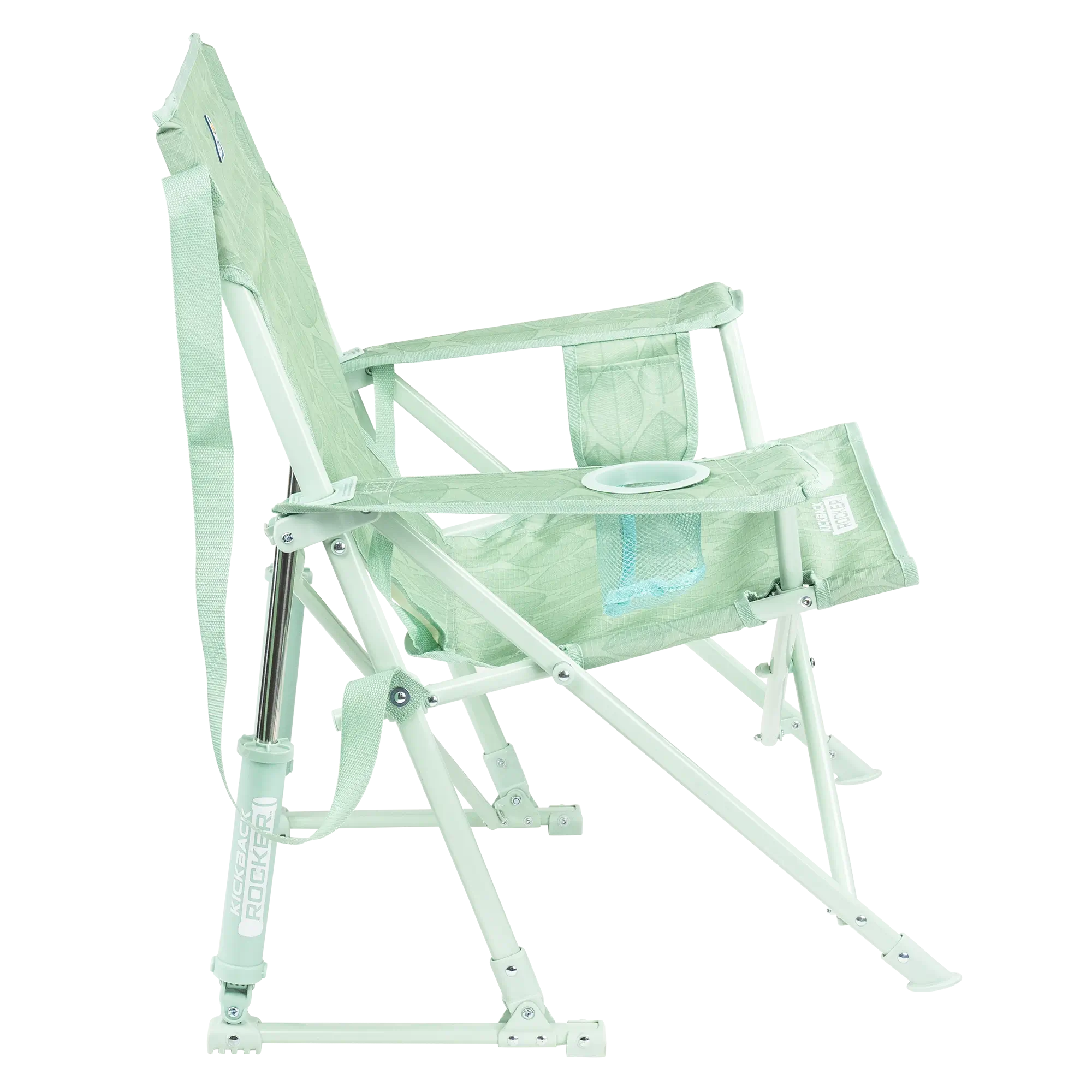 Kickback Rocker, Pastel Green Leaf, Side Angle
