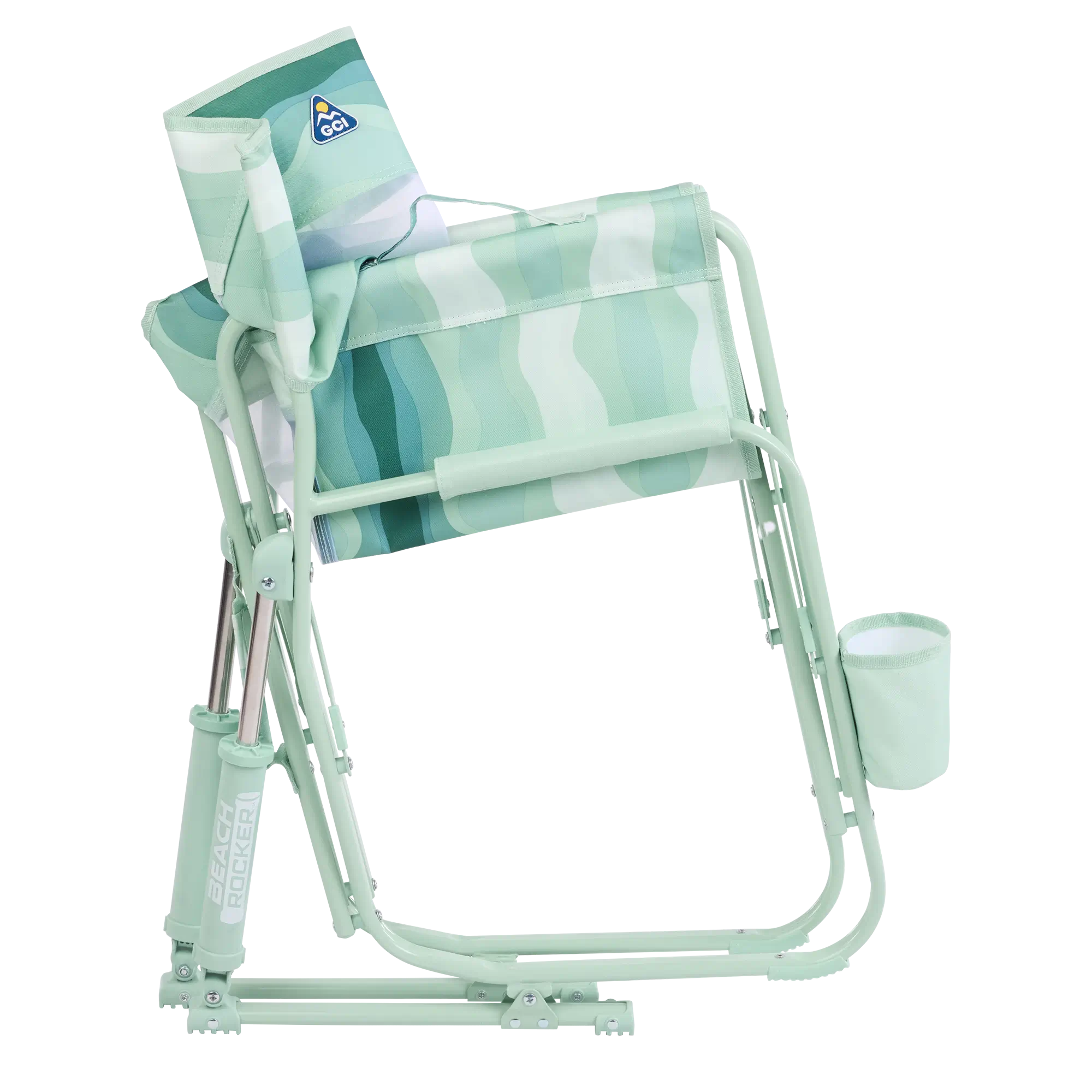 Beach Rocker, Green Beach Wave, Folded Side