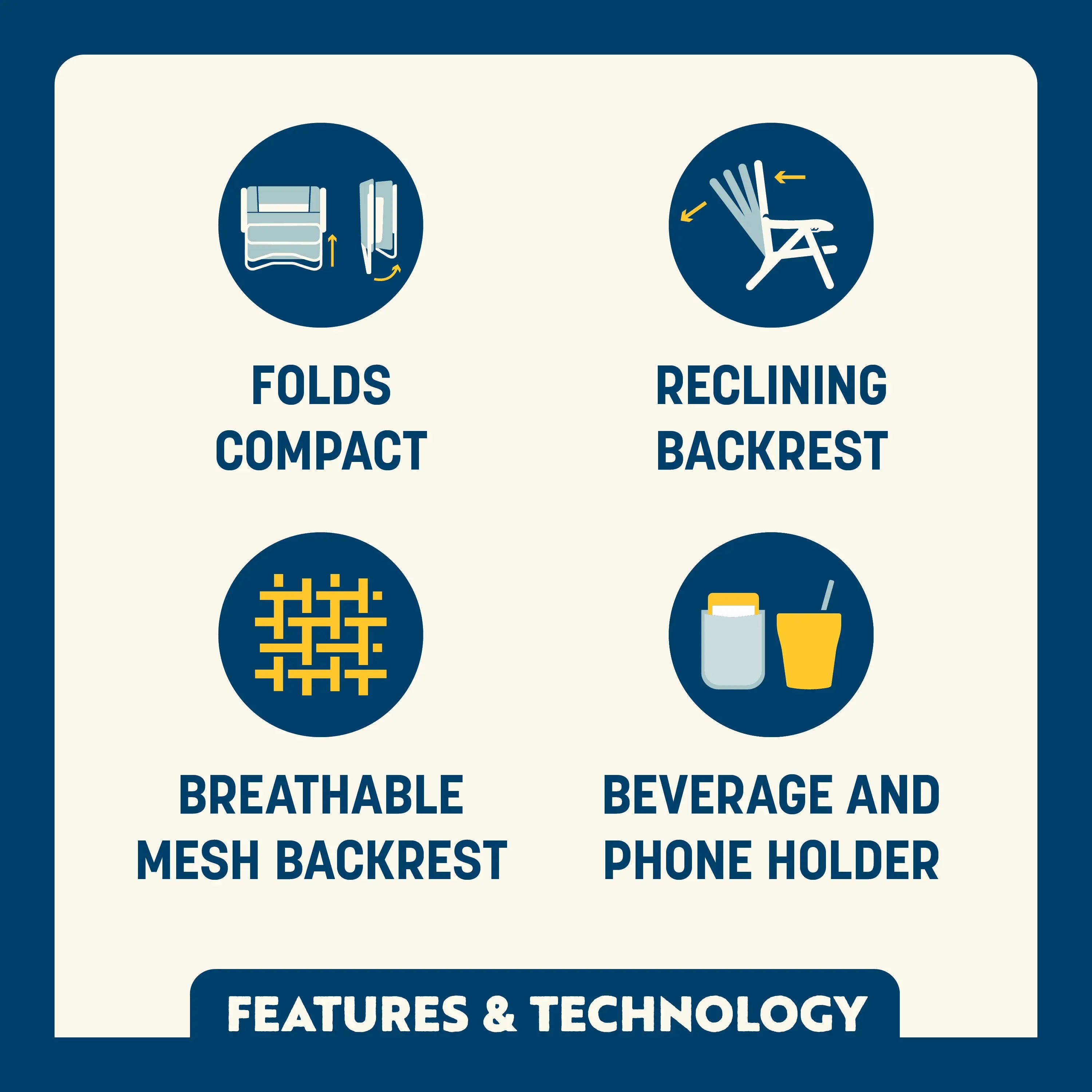 Bi-Fold Slim Event Chair features and technology overview. 