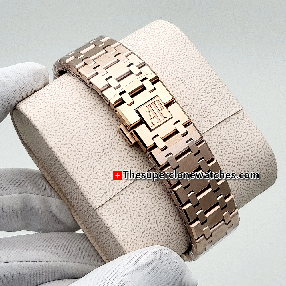 Audemars Piguet Royal Oak Double Balance Wheel Openworked 18kt Rose Gold Exact 1:1 Super Clone 3132 Swiss Movement Replica Watch