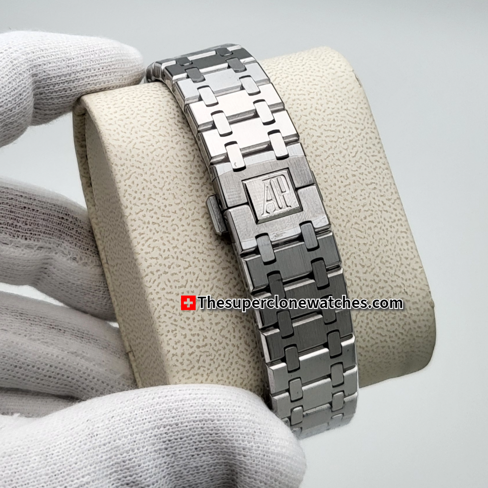 Audemars Piguet Royal Oak Jumbo Extra-Thin Platinum Smoked Green Dial Exact 1:1 Super Clone 2121 Swiss Movement Replica Watch