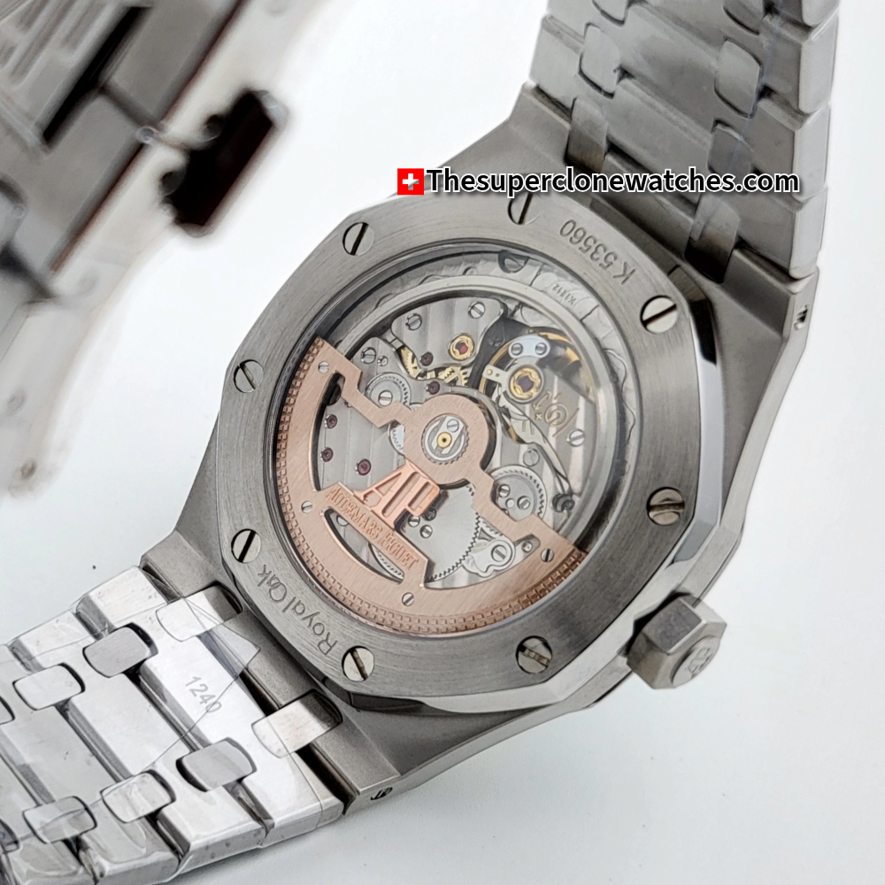 Audemars Piguet Royal Oak Jumbo Extra-Thin Platinum Smoked Green Dial Exact 1:1 Super Clone 2121 Swiss Movement Replica Watch